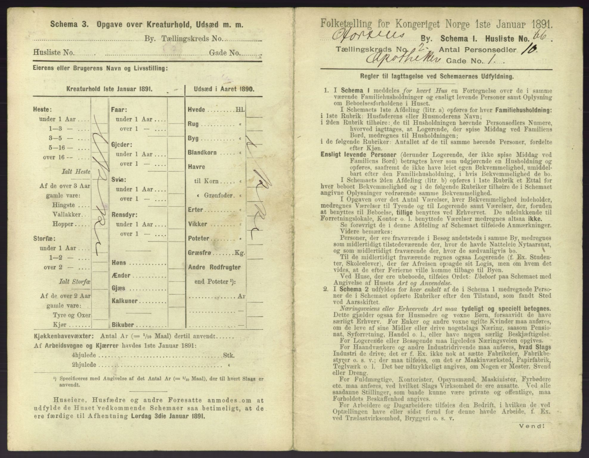 RA, 1891 census for 0703 Horten, 1891, p. 283