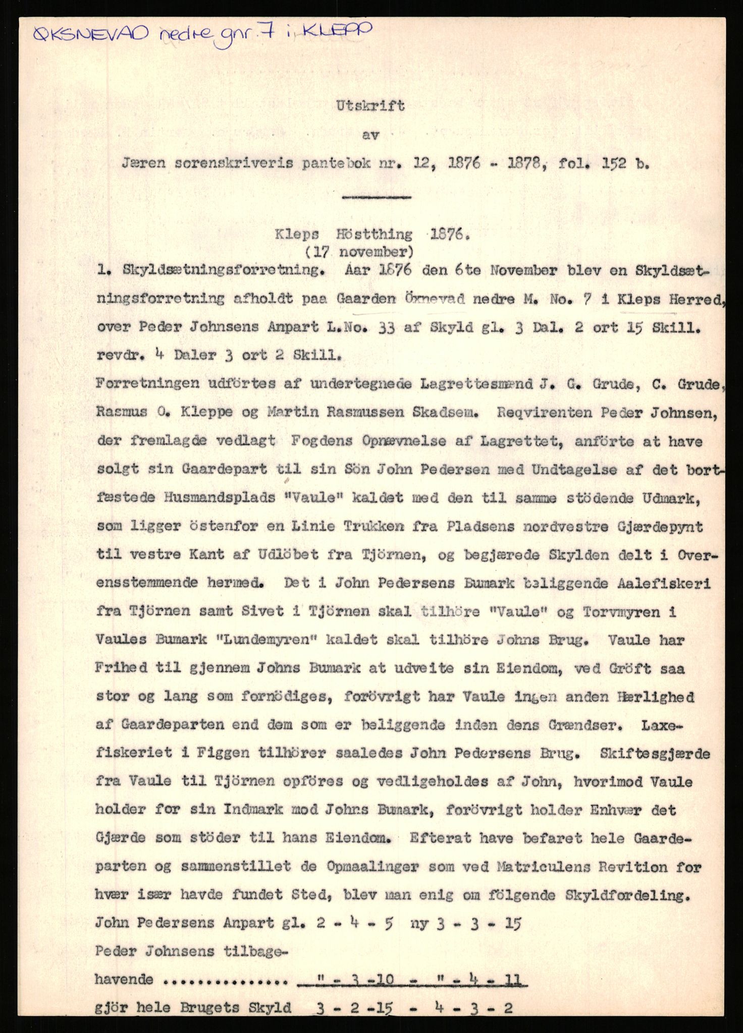 Statsarkivet i Stavanger, AV/SAST-A-101971/03/Y/Yj/L0098: Avskrifter sortert etter gårdsnavn: Øigrei - Østeinstad, 1750-1930, p. 98