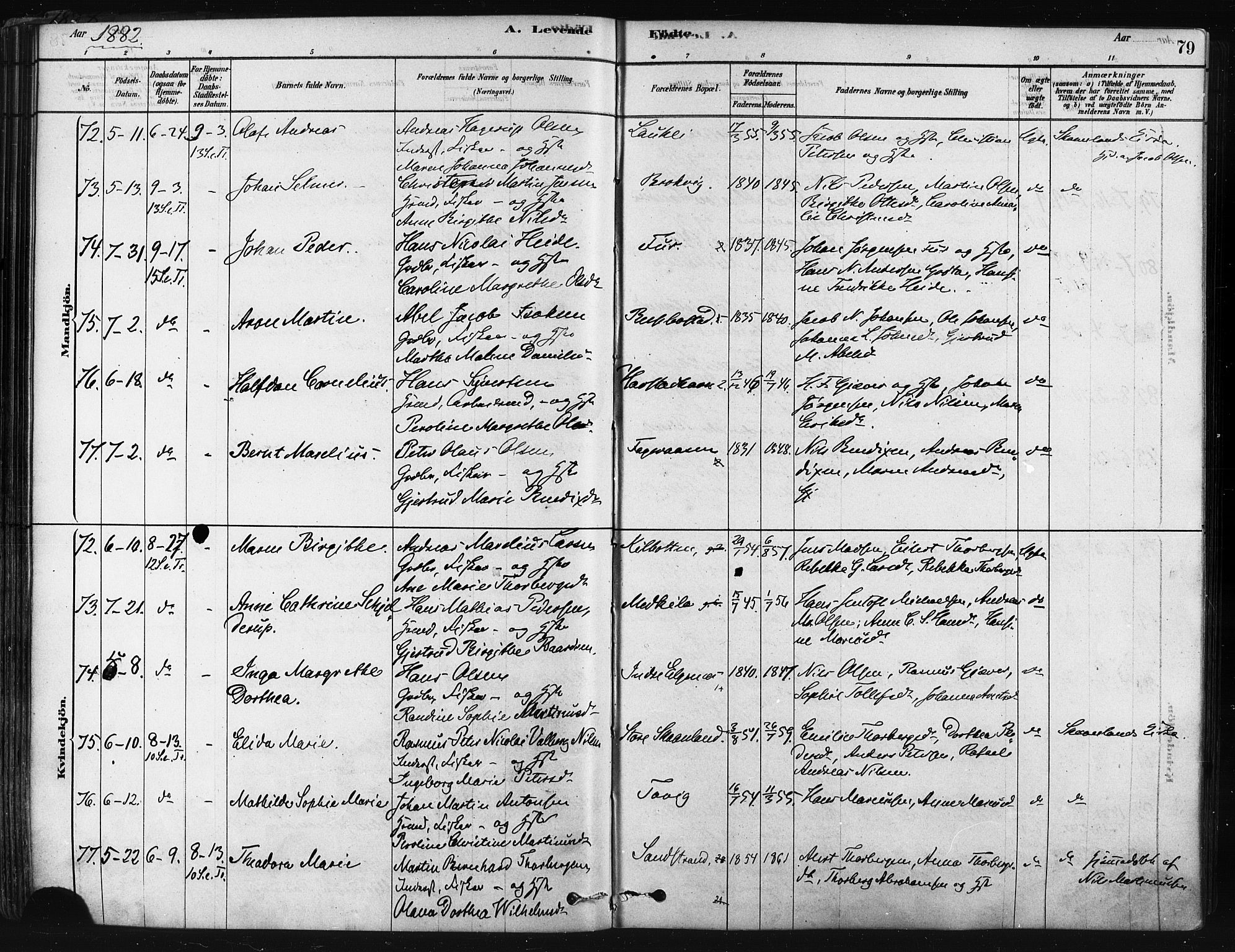 Trondenes sokneprestkontor, SATØ/S-1319/H/Ha/L0014kirke: Parish register (official) no. 14, 1878-1889, p. 79