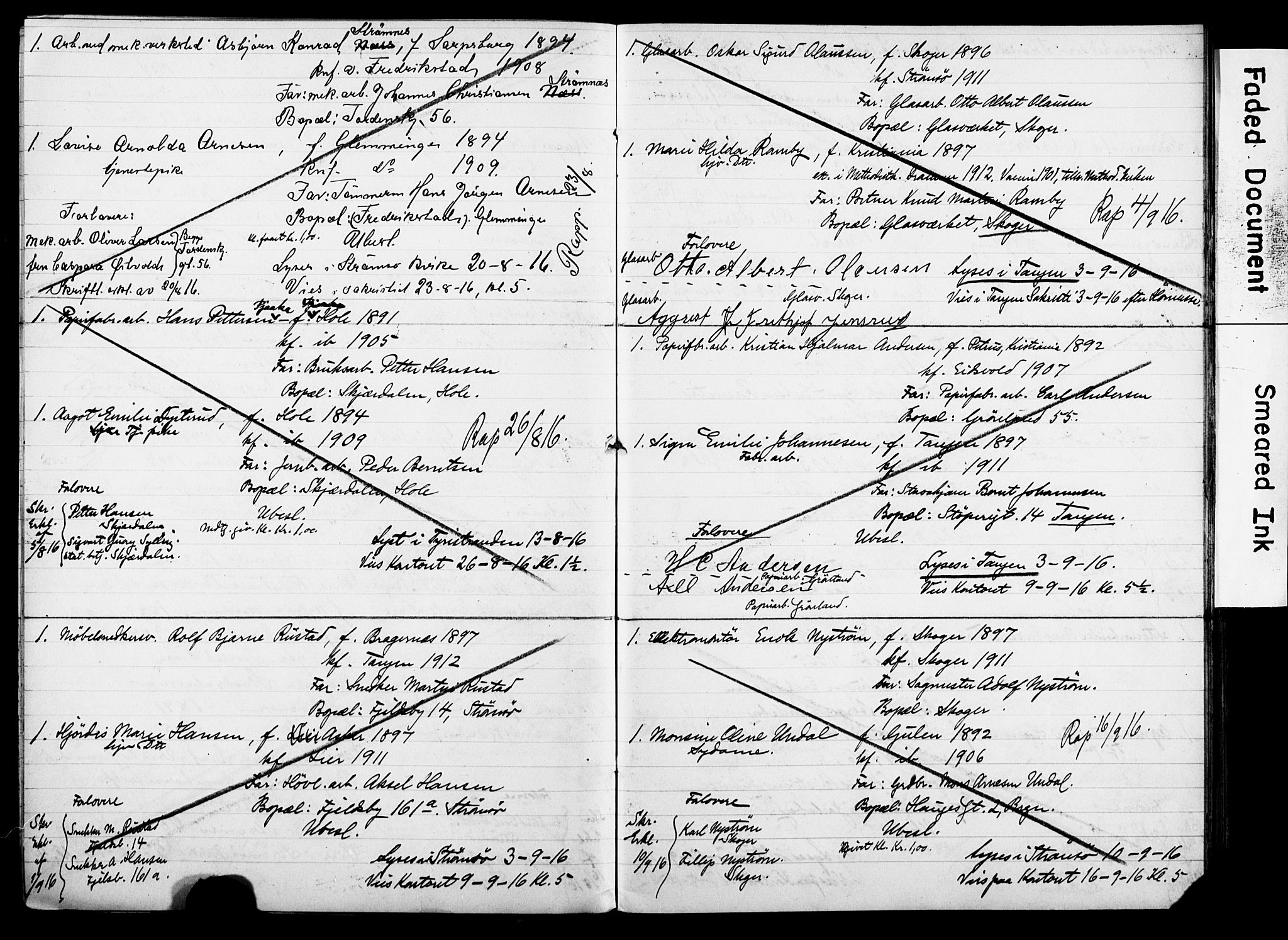 Strømsø kirkebøker, AV/SAKO-A-246/H/Ha/L0014: Banns register no. 14, 1911-1920