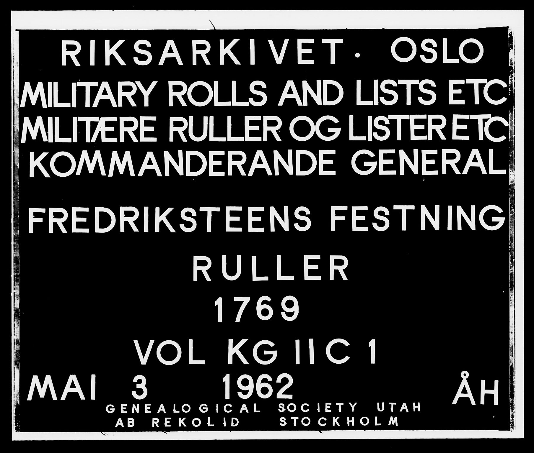 Generalitets- og kommissariatskollegiet, Det kongelige norske kommissariatskollegium, AV/RA-EA-5420/E/Eh/L0001a: Norske festninger, 1769-1809, p. 117