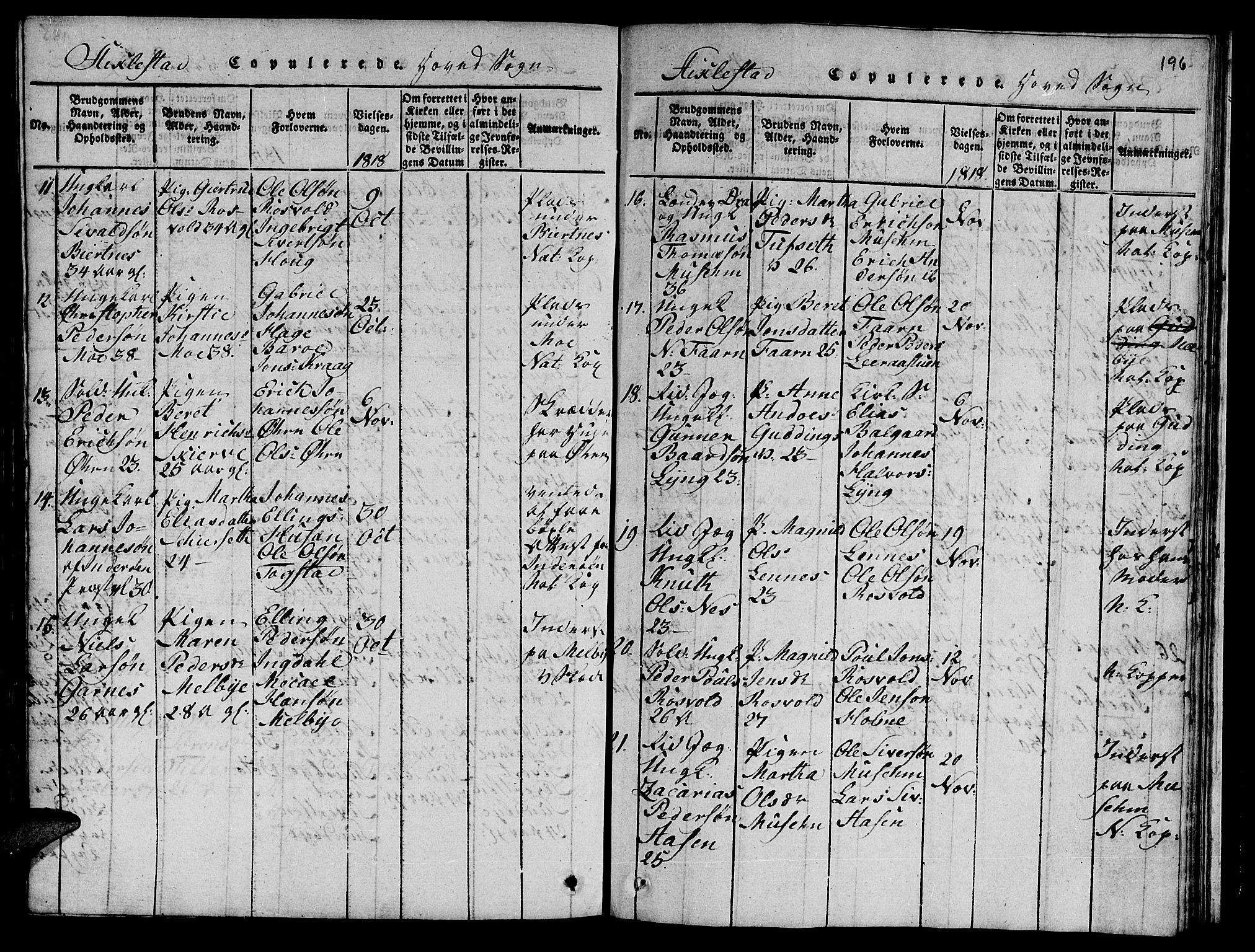 Ministerialprotokoller, klokkerbøker og fødselsregistre - Nord-Trøndelag, SAT/A-1458/723/L0251: Parish register (copy) no. 723C01 /1, 1816-1831, p. 196