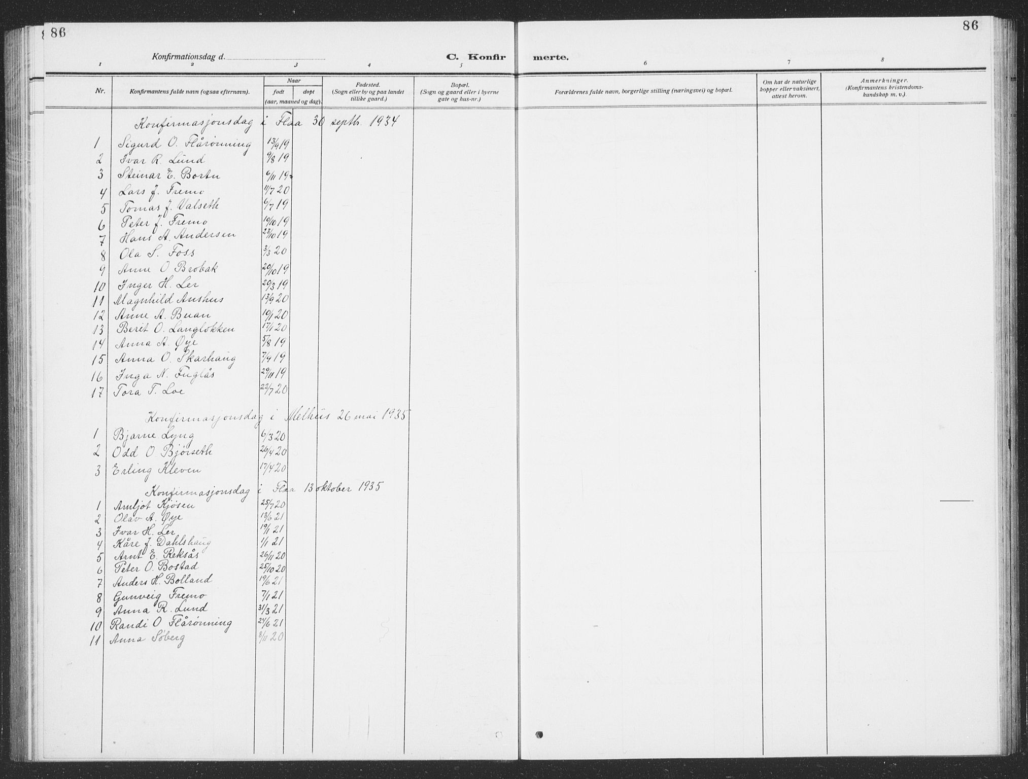 Ministerialprotokoller, klokkerbøker og fødselsregistre - Sør-Trøndelag, AV/SAT-A-1456/693/L1124: Parish register (copy) no. 693C05, 1911-1941, p. 86