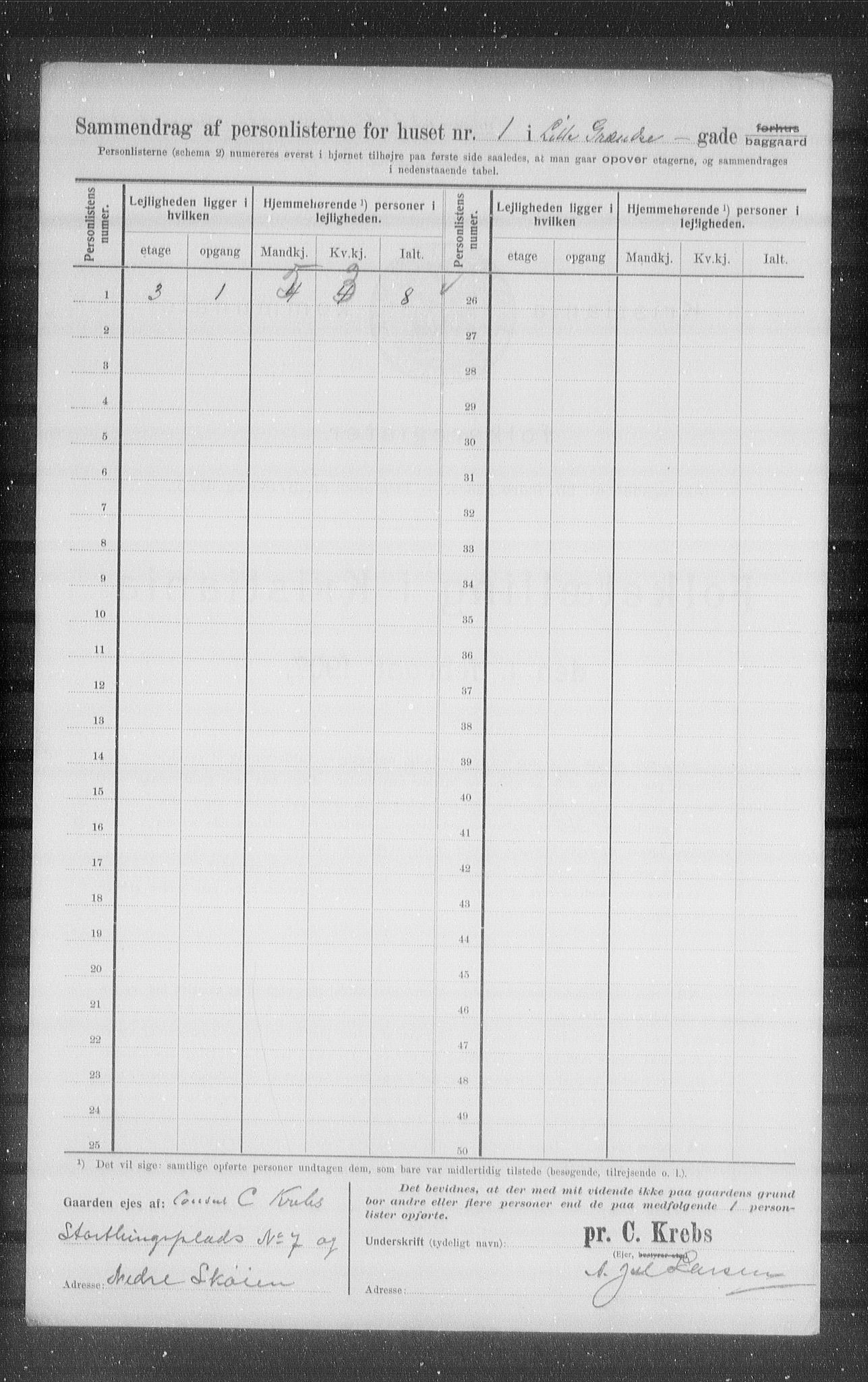 OBA, Municipal Census 1907 for Kristiania, 1907, p. 29617