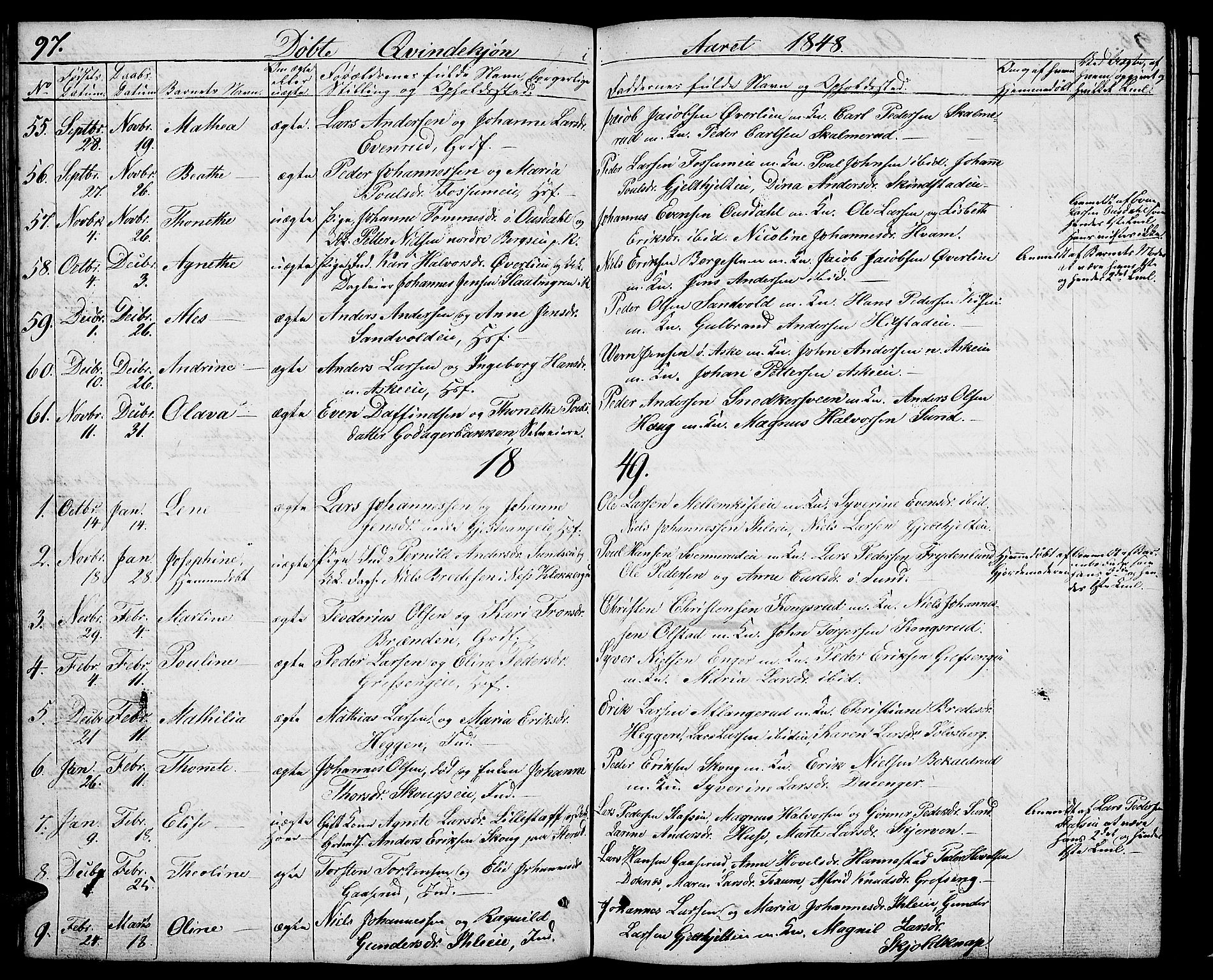 Nes prestekontor, Hedmark, AV/SAH-PREST-020/L/La/L0004: Parish register (copy) no. 4, 1832-1861, p. 97