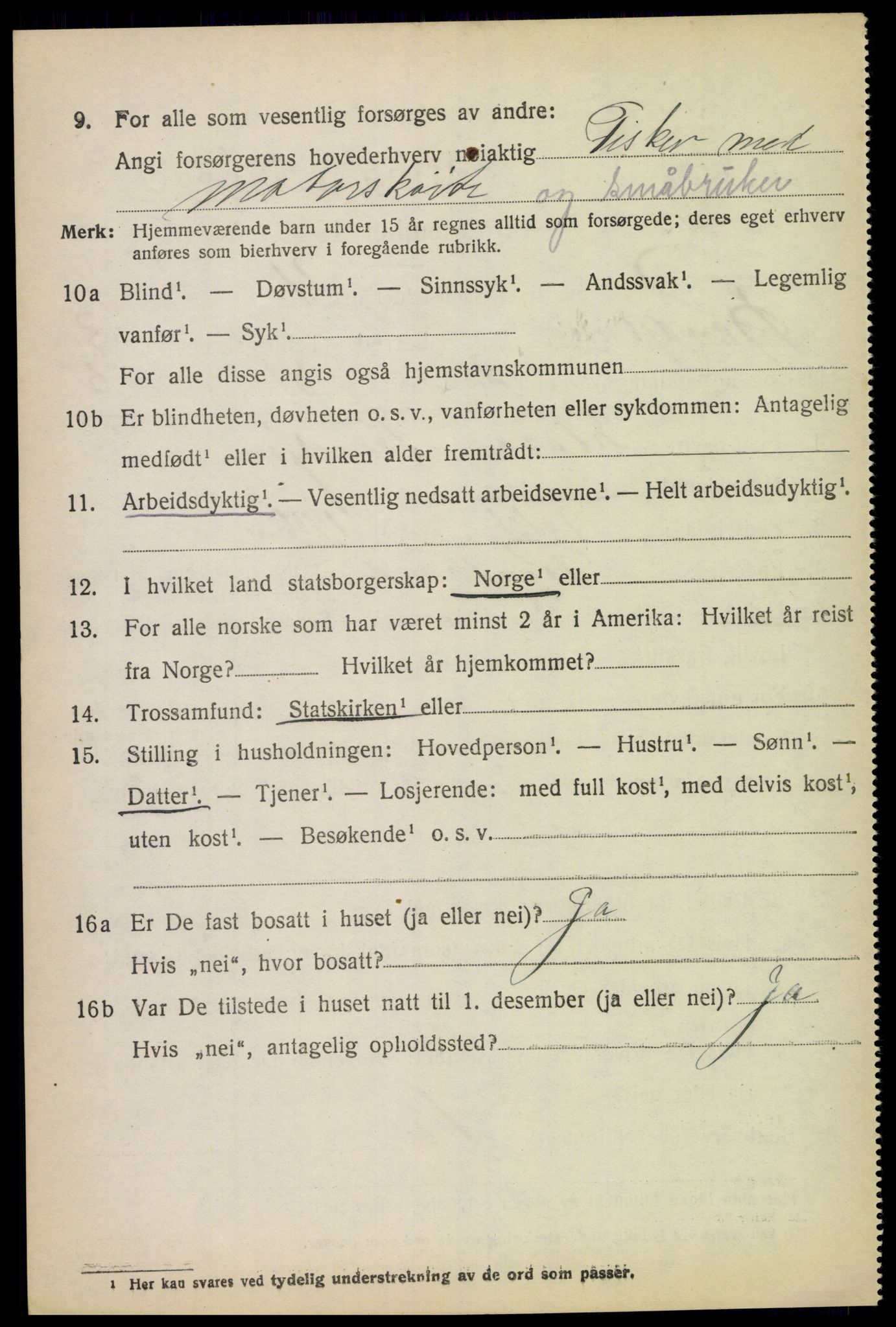SAK, 1920 census for Randesund, 1920, p. 1473