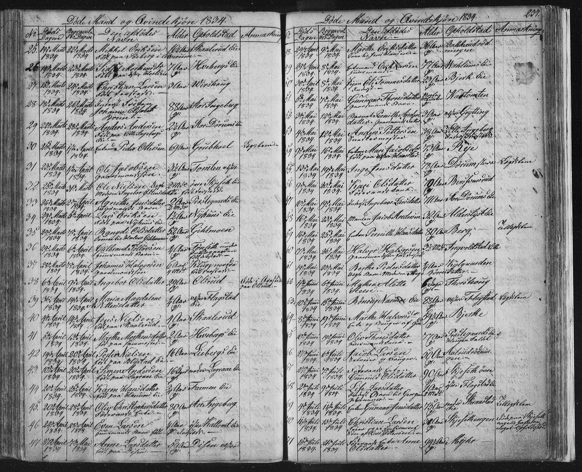 Vang prestekontor, Hedmark, SAH/PREST-008/H/Ha/Hab/L0008: Parish register (copy) no. 8, 1832-1854, p. 237