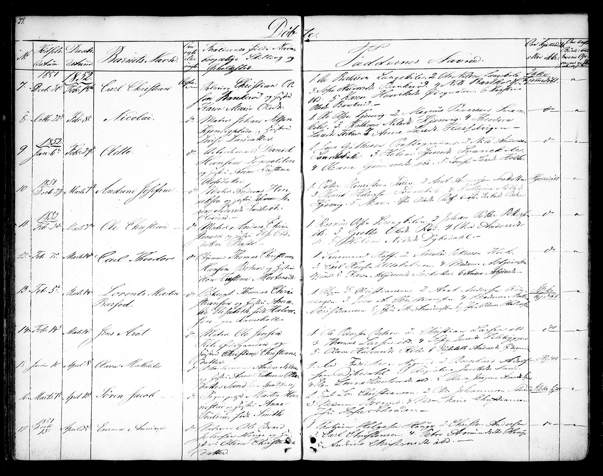 Hvaler prestekontor Kirkebøker, AV/SAO-A-2001/F/Fa/L0006: Parish register (official) no. I 6, 1846-1863, p. 27