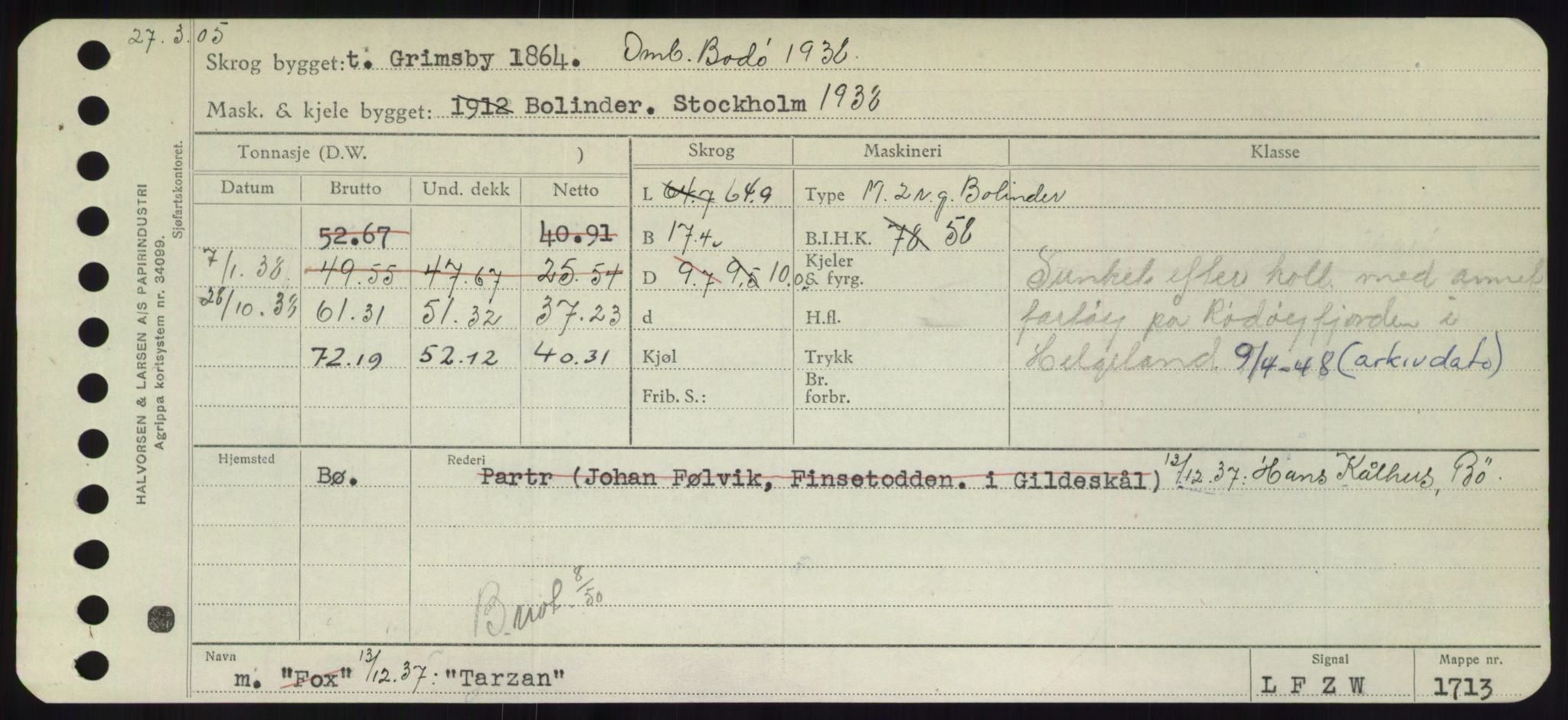 Sjøfartsdirektoratet med forløpere, Skipsmålingen, RA/S-1627/H/Hd/L0038: Fartøy, T-Th, p. 261