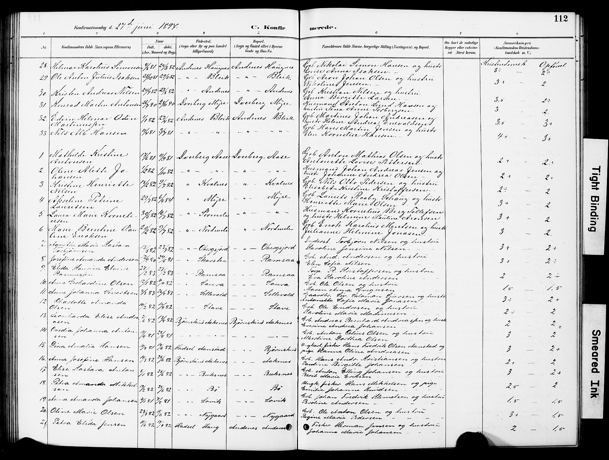 Ministerialprotokoller, klokkerbøker og fødselsregistre - Nordland, SAT/A-1459/897/L1413: Parish register (copy) no. 897C03, 1887-1903, p. 112