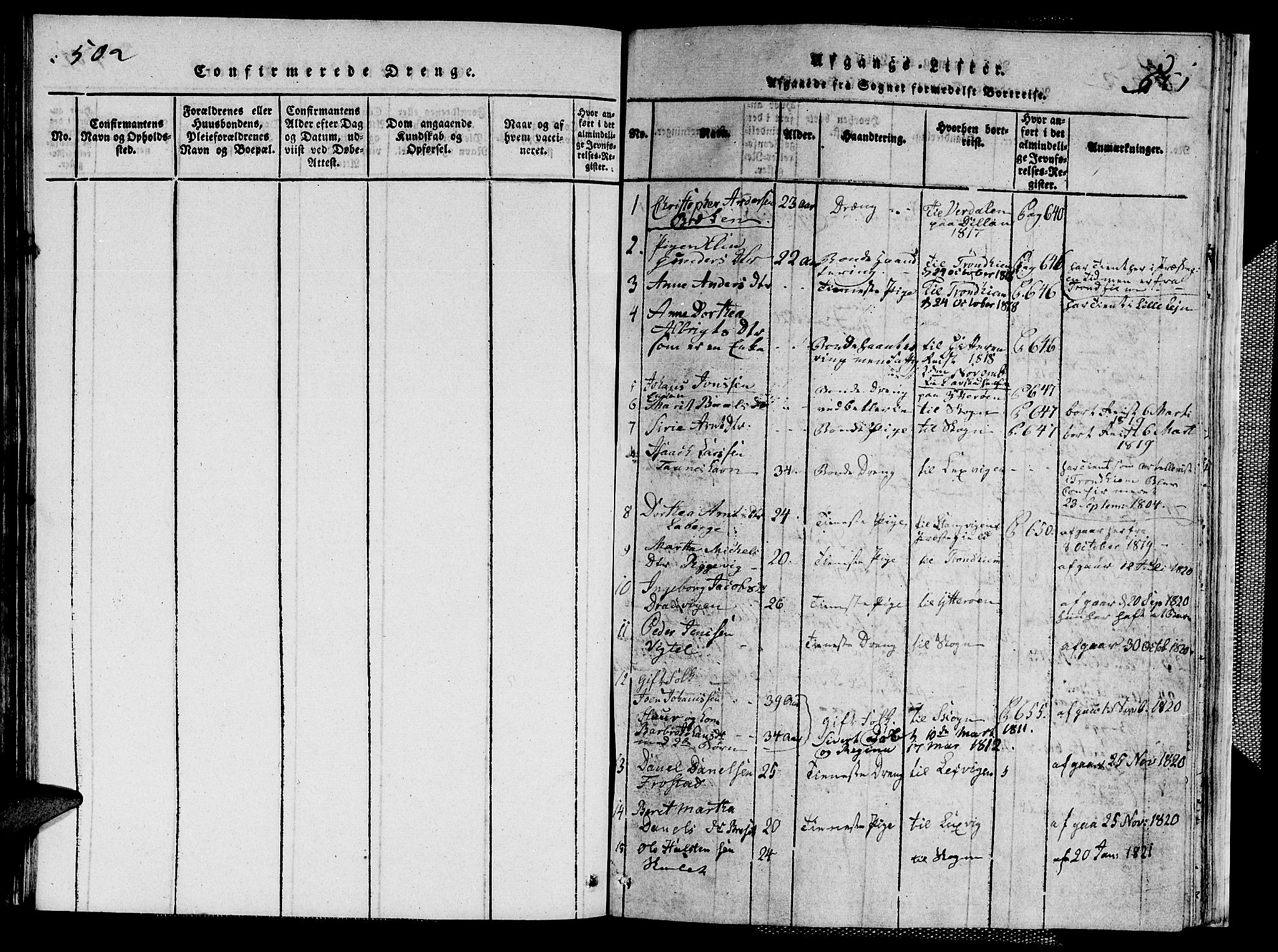 Ministerialprotokoller, klokkerbøker og fødselsregistre - Nord-Trøndelag, AV/SAT-A-1458/713/L0124: Parish register (copy) no. 713C01, 1817-1827, p. 502-551