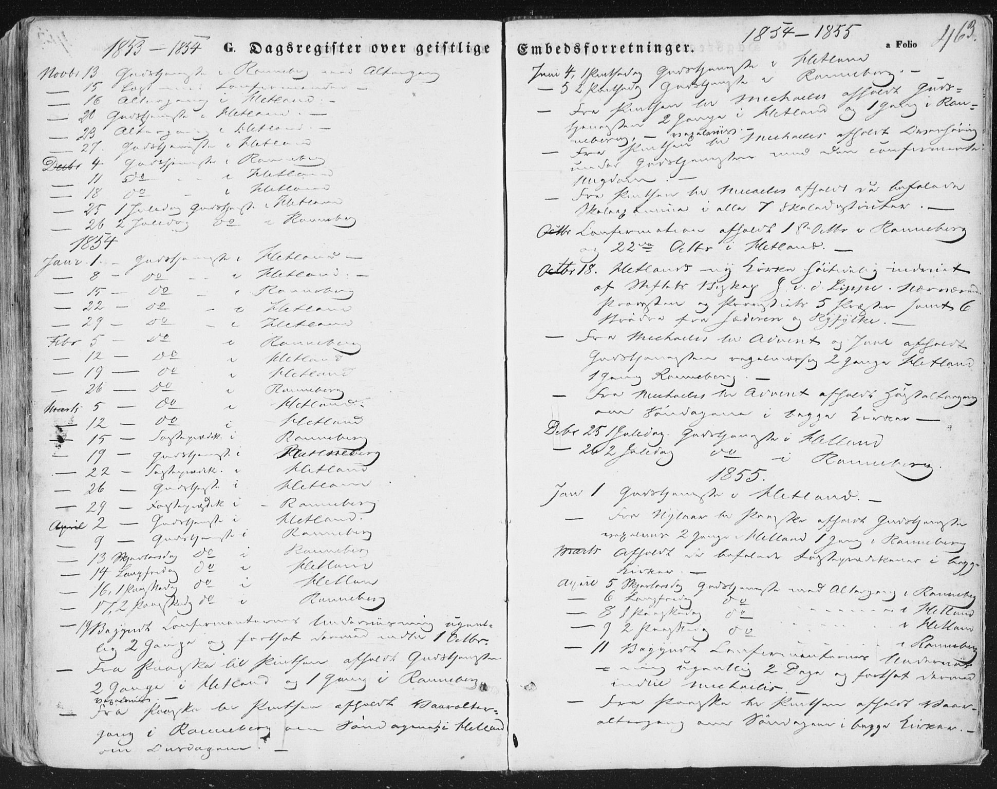 Hetland sokneprestkontor, AV/SAST-A-101826/30/30BA/L0002: Parish register (official) no. A 2, 1849-1869, p. 463