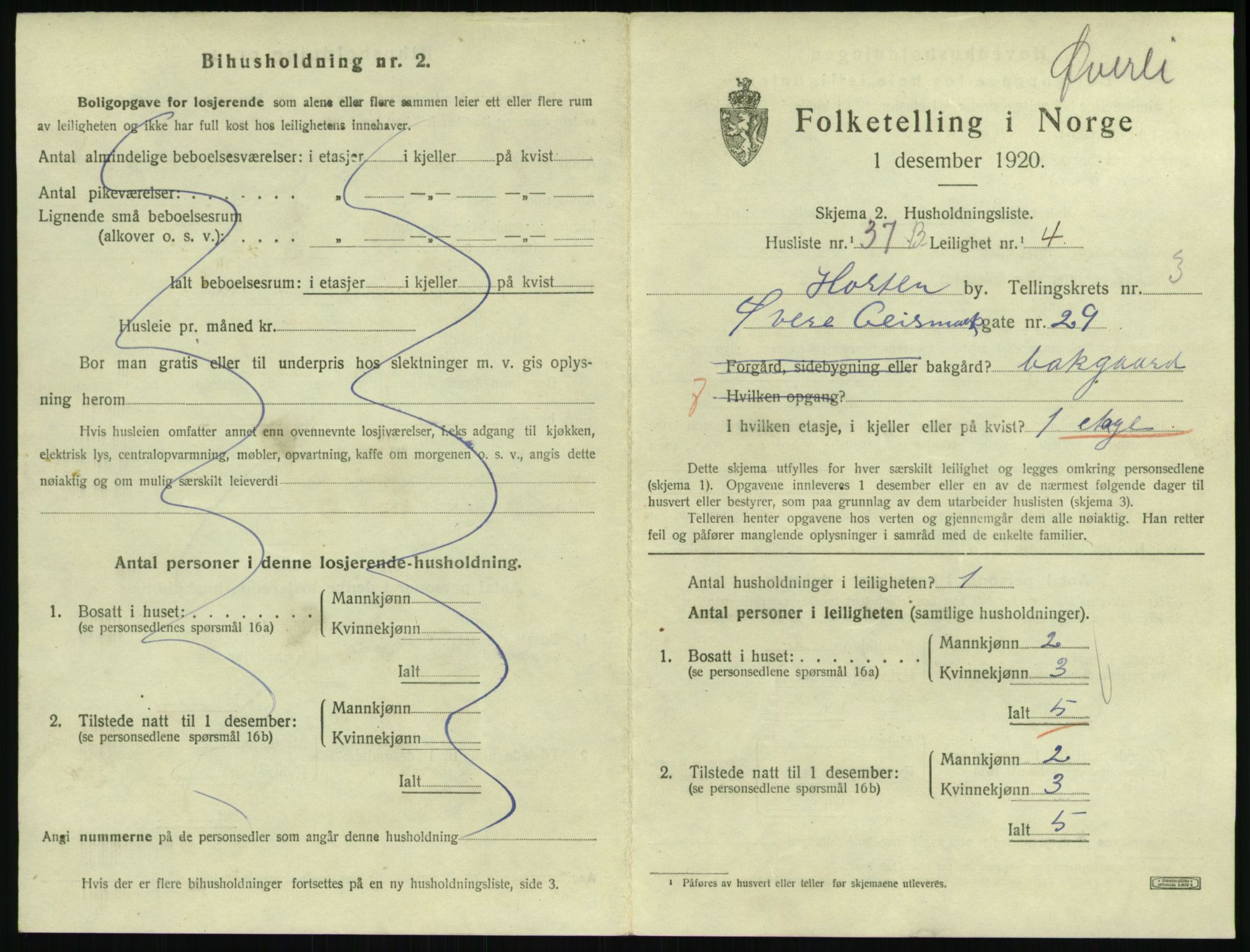 SAKO, 1920 census for Horten, 1920, p. 4253