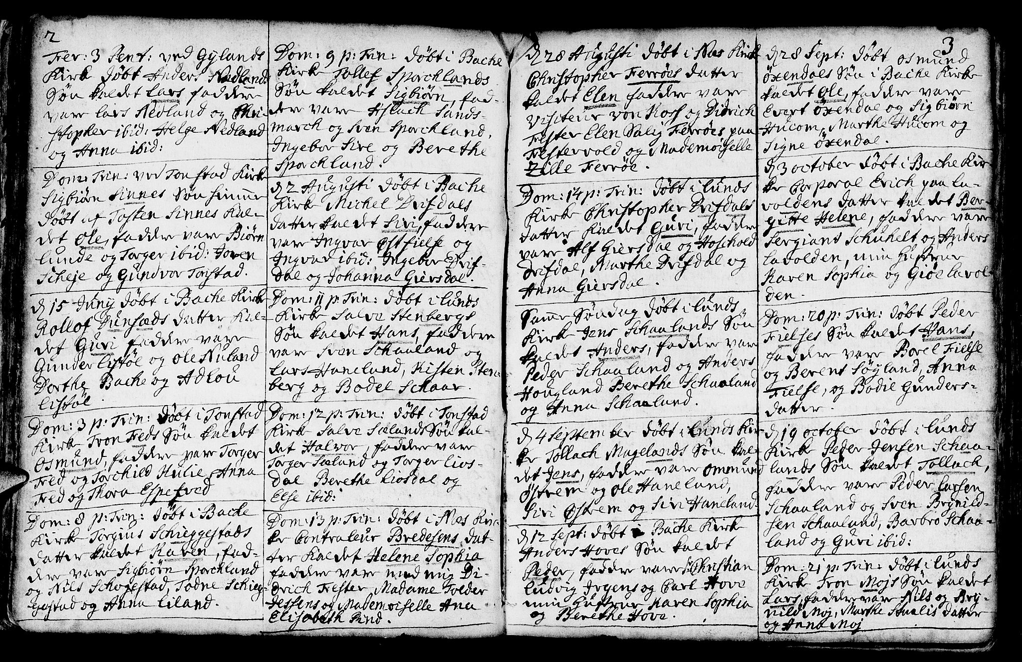 Lund sokneprestkontor, AV/SAST-A-101809/S06/L0002: Parish register (official) no. A 2, 1738-1760, p. 2-3