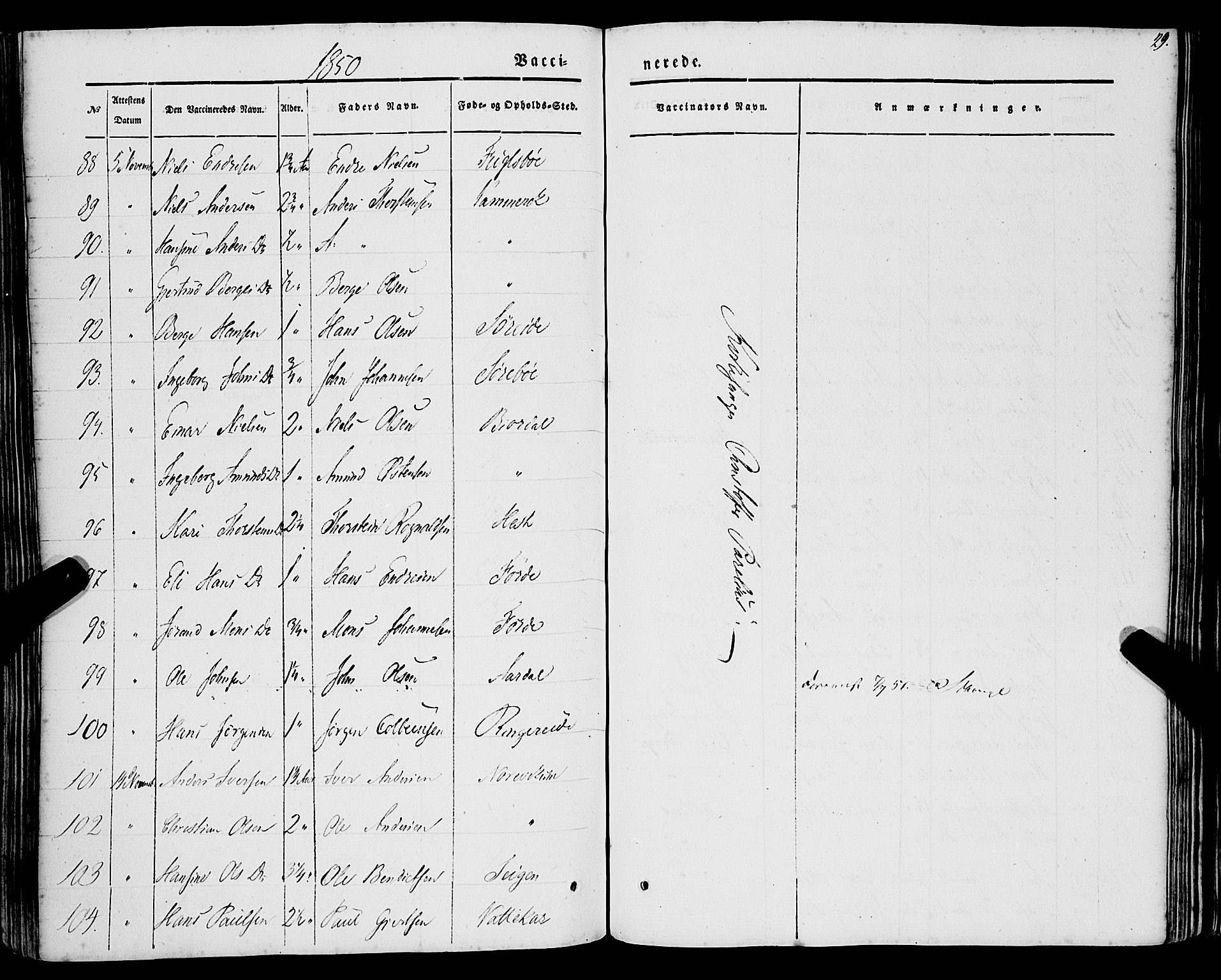 Lavik sokneprestembete, AV/SAB-A-80901: Parish register (official) no. A 3, 1843-1863, p. 29