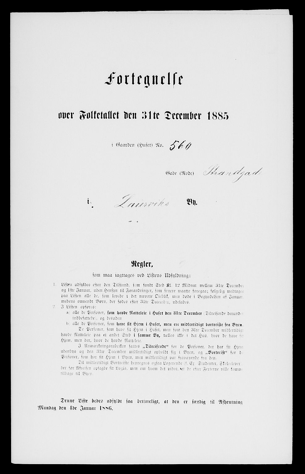 SAKO, 1885 census for 0707 Larvik, 1885, p. 1500