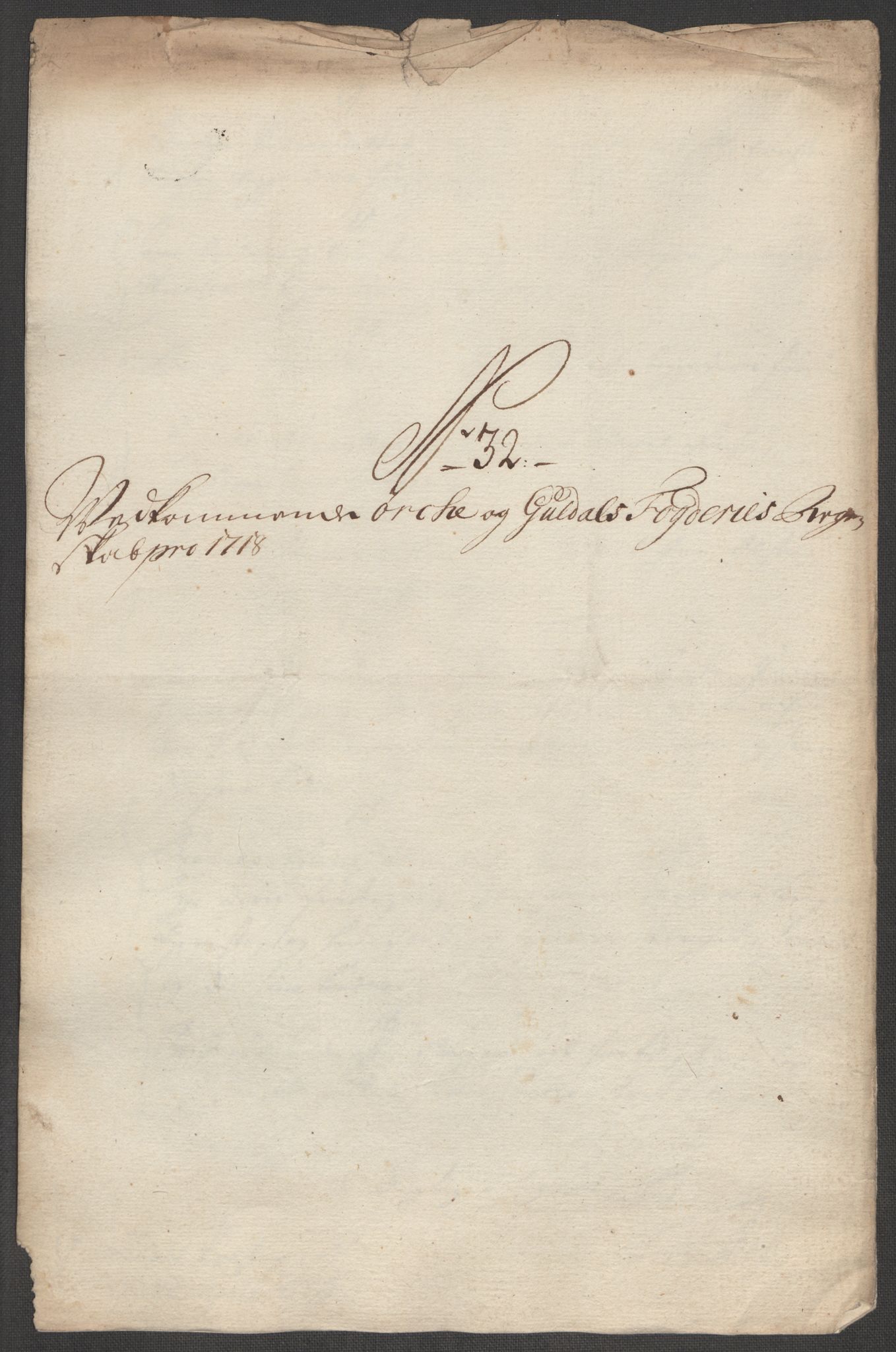 Rentekammeret inntil 1814, Reviderte regnskaper, Fogderegnskap, AV/RA-EA-4092/R60/L3971: Fogderegnskap Orkdal og Gauldal, 1718, p. 252