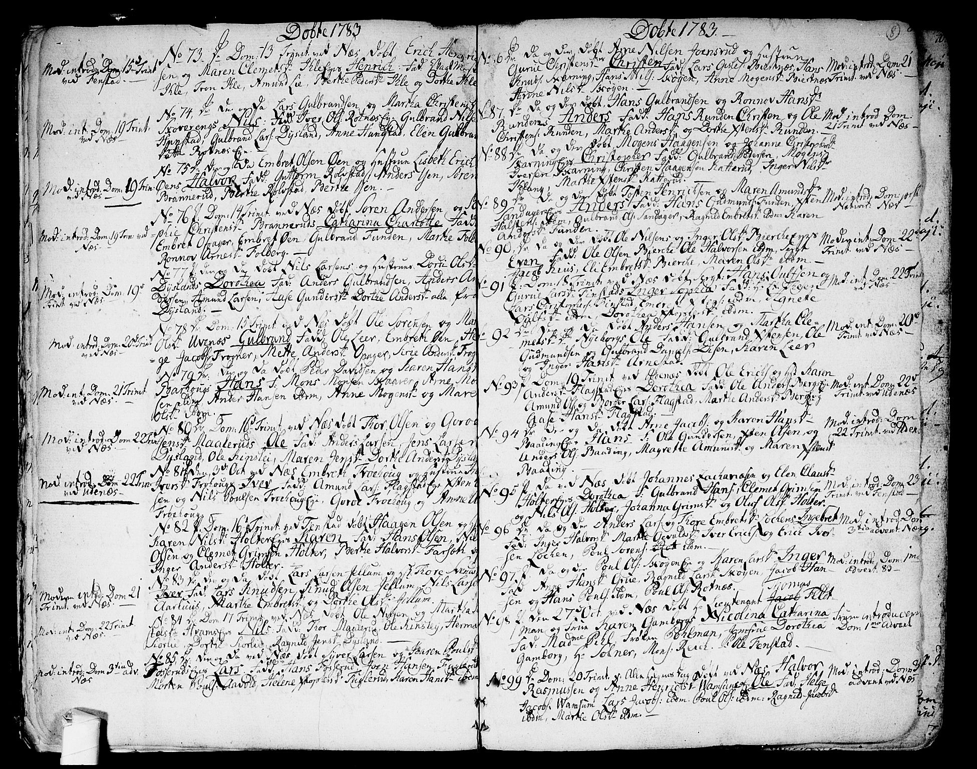 Nes prestekontor Kirkebøker, SAO/A-10410/F/Fa/L0004: Parish register (official) no. I 4, 1781-1816, p. 8