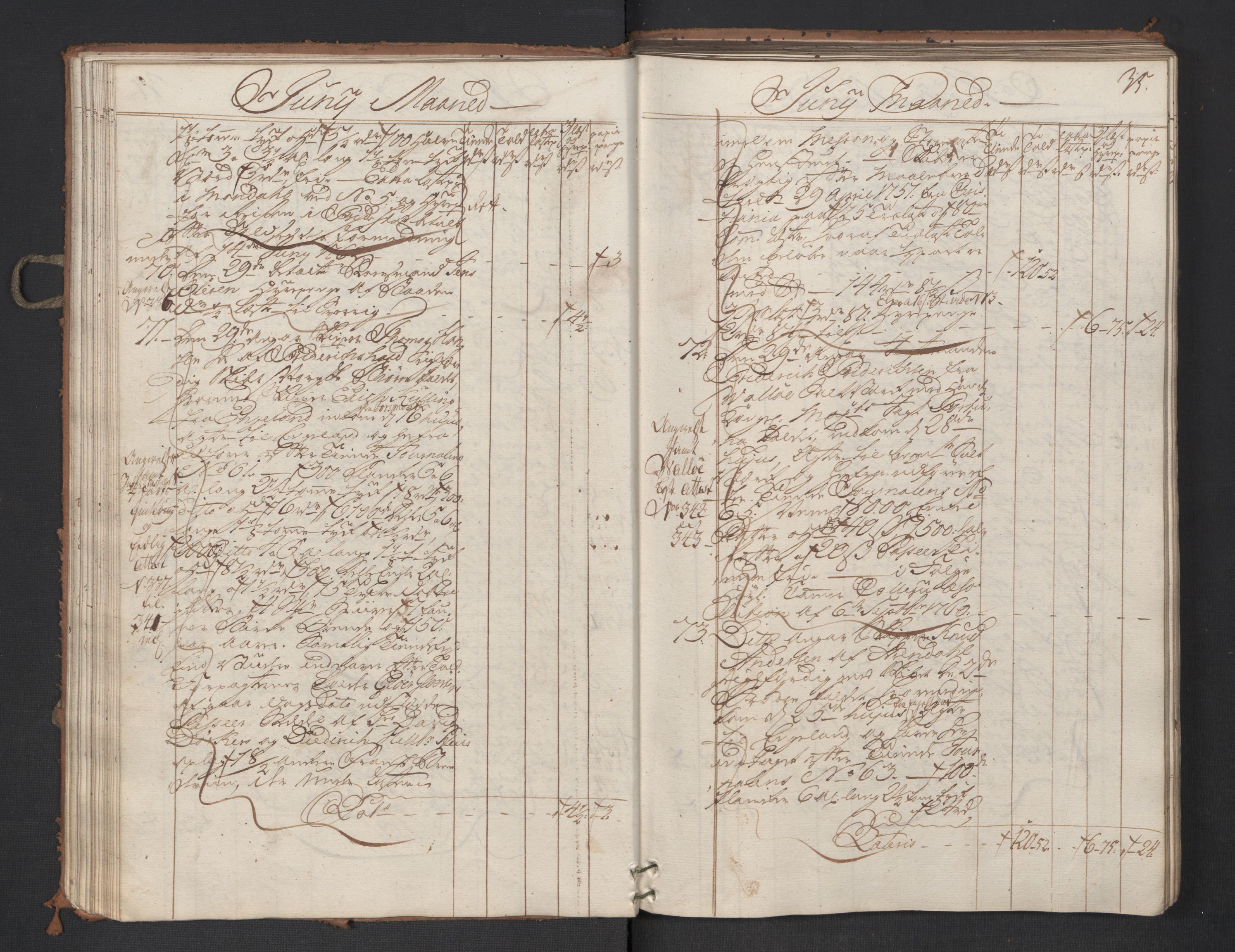 Generaltollkammeret, tollregnskaper, AV/RA-EA-5490/R01/L0047/0001: Tollregnskaper Fredrikshald / Utgående hovedtollbok, 1762, p. 34b-35a