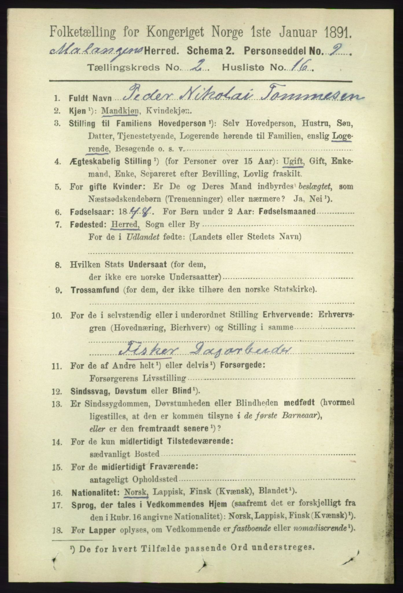 RA, 1891 census for 1932 Malangen, 1891, p. 553
