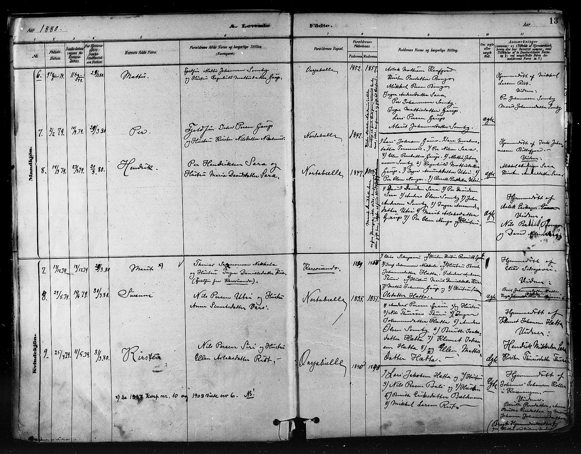 Kautokeino sokneprestembete, AV/SATØ-S-1340/H/Ha/L0004.kirke: Parish register (official) no. 4, 1877-1896, p. 13