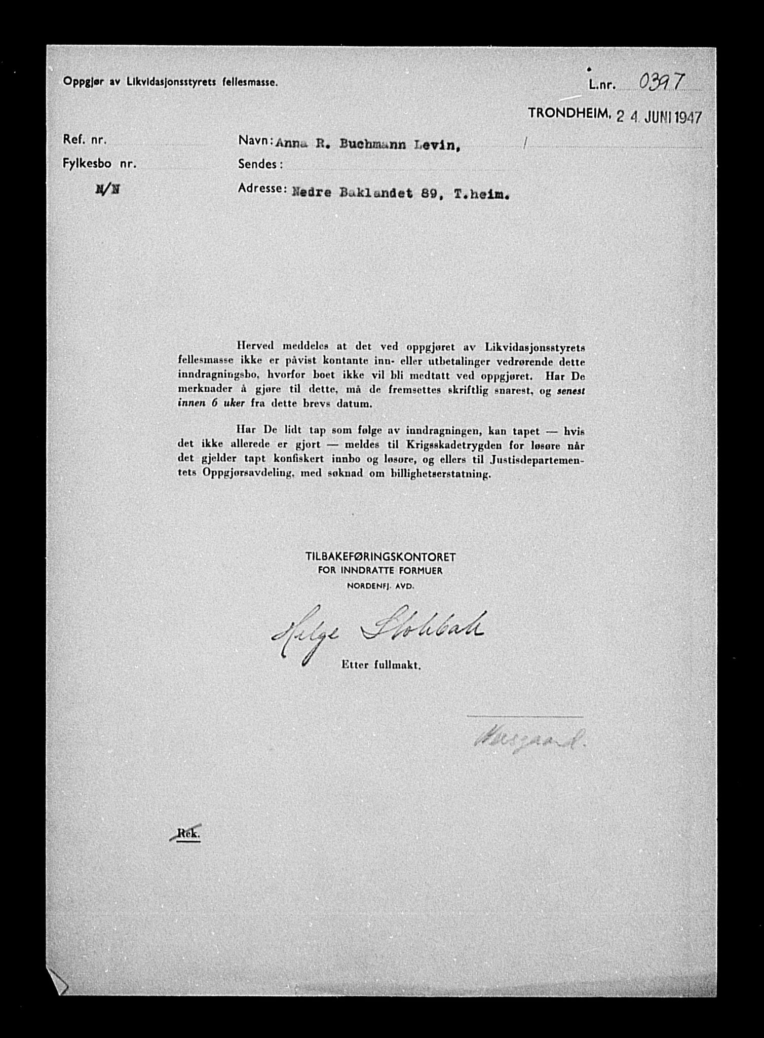 Justisdepartementet, Tilbakeføringskontoret for inndratte formuer, AV/RA-S-1564/H/Hc/Hca/L0893: --, 1945-1947, p. 307