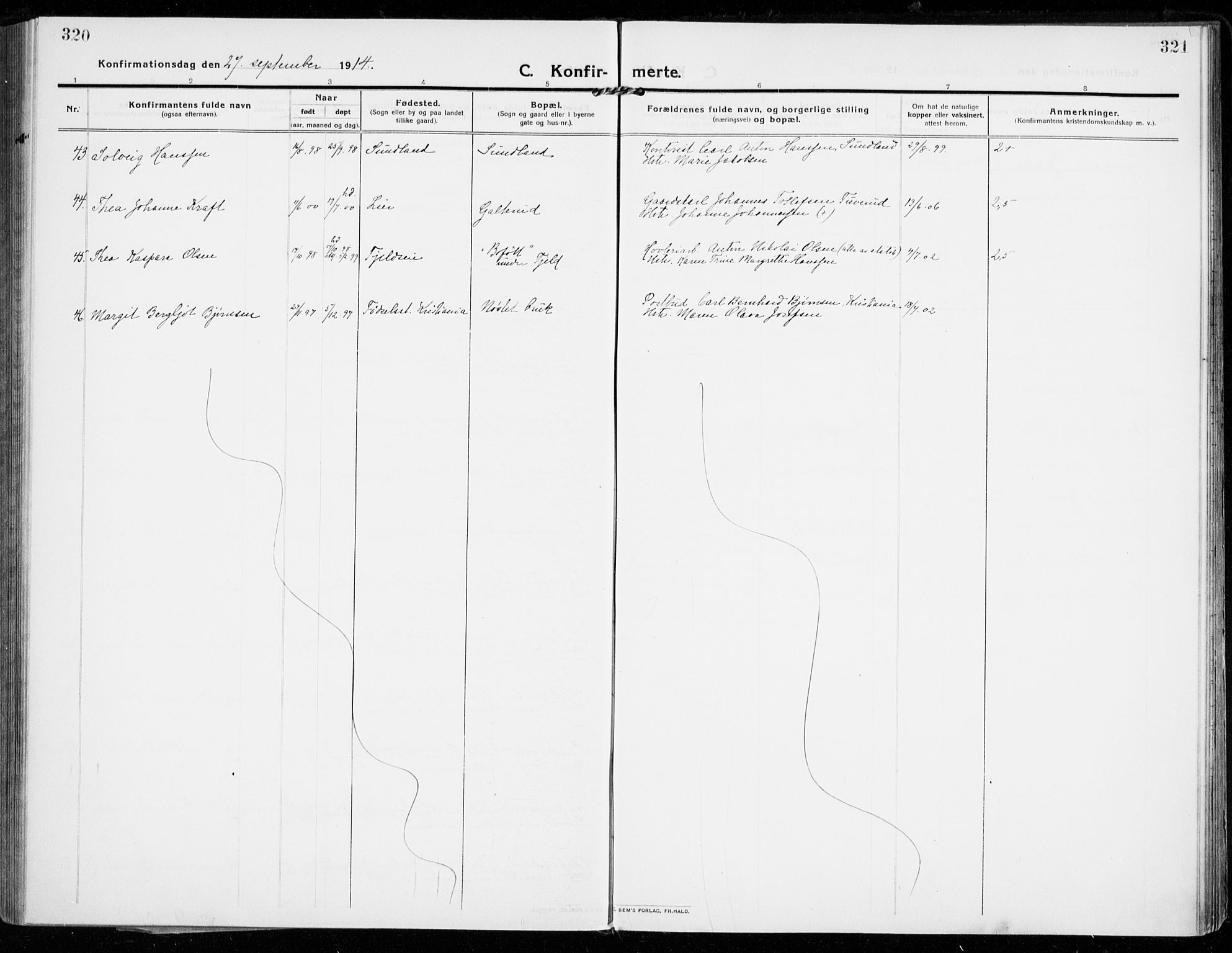 Strømsgodset kirkebøker, SAKO/A-324/F/Fa/L0002: Parish register (official) no. 2, 1910-1920, p. 320-321
