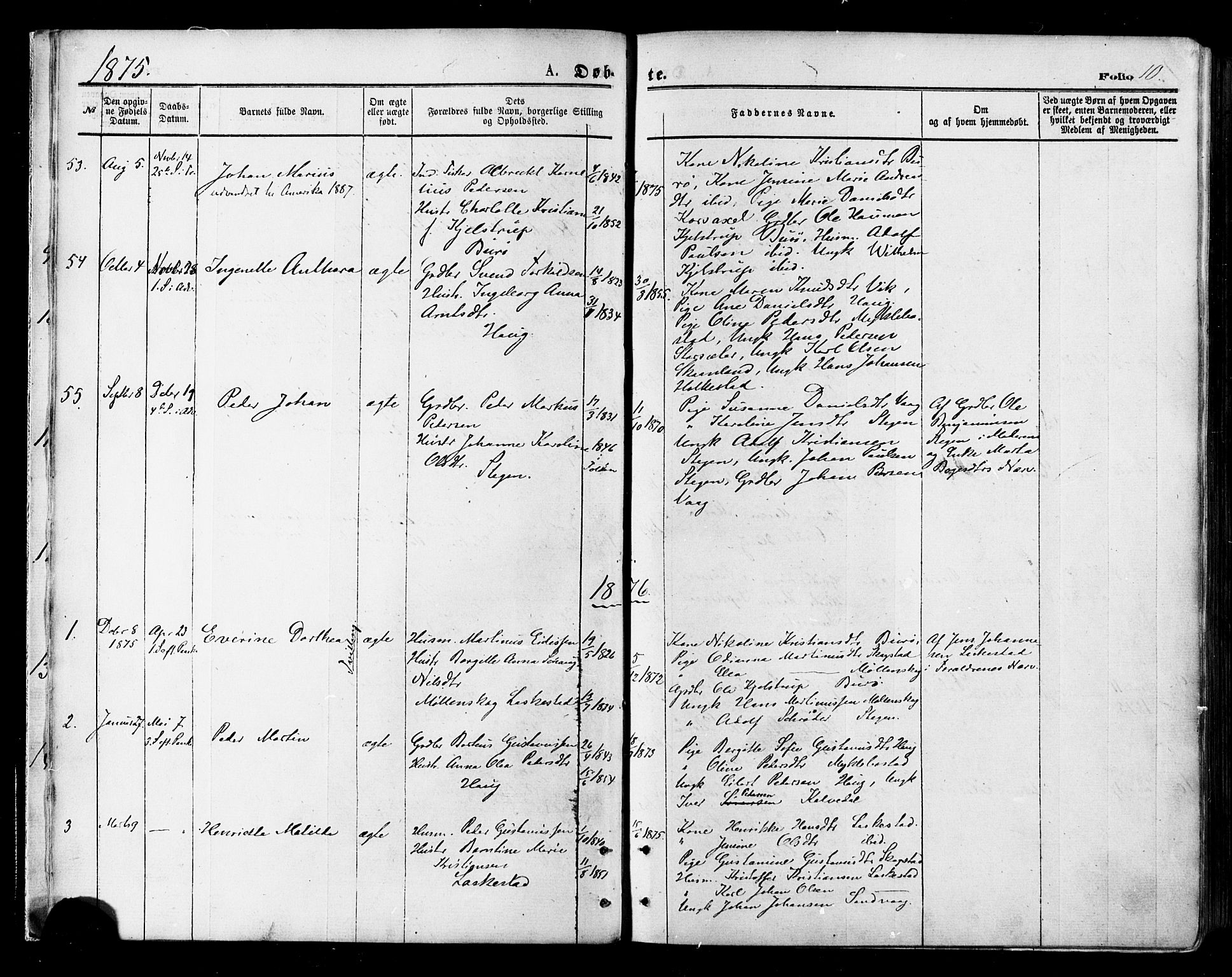 Ministerialprotokoller, klokkerbøker og fødselsregistre - Nordland, SAT/A-1459/855/L0802: Parish register (official) no. 855A10, 1875-1886, p. 10
