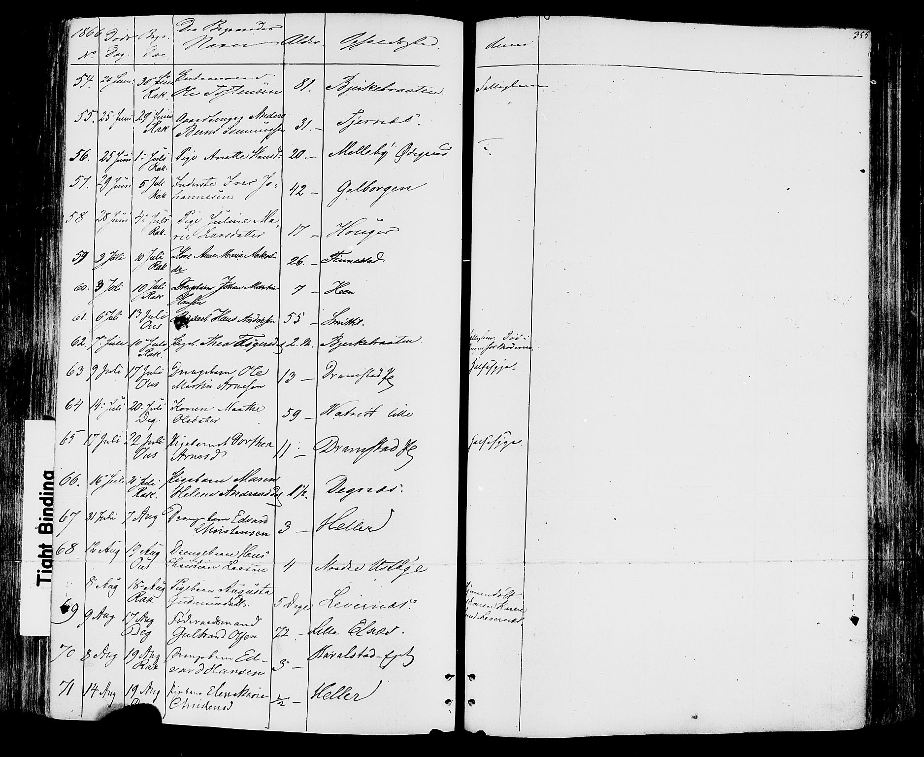 Rakkestad prestekontor Kirkebøker, SAO/A-2008/F/Fa/L0011: Parish register (official) no. I 11, 1862-1877, p. 355
