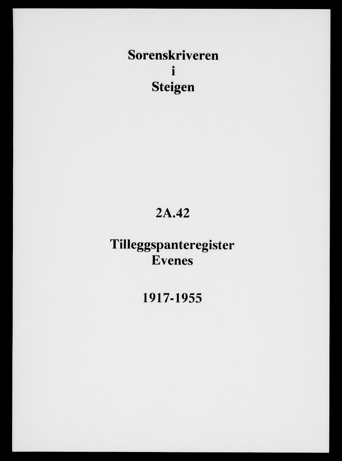 Steigen og Ofoten sorenskriveri, SAT/A-0030/1/2/2A/L0042: Mortgage register no. 42, 1917-1955