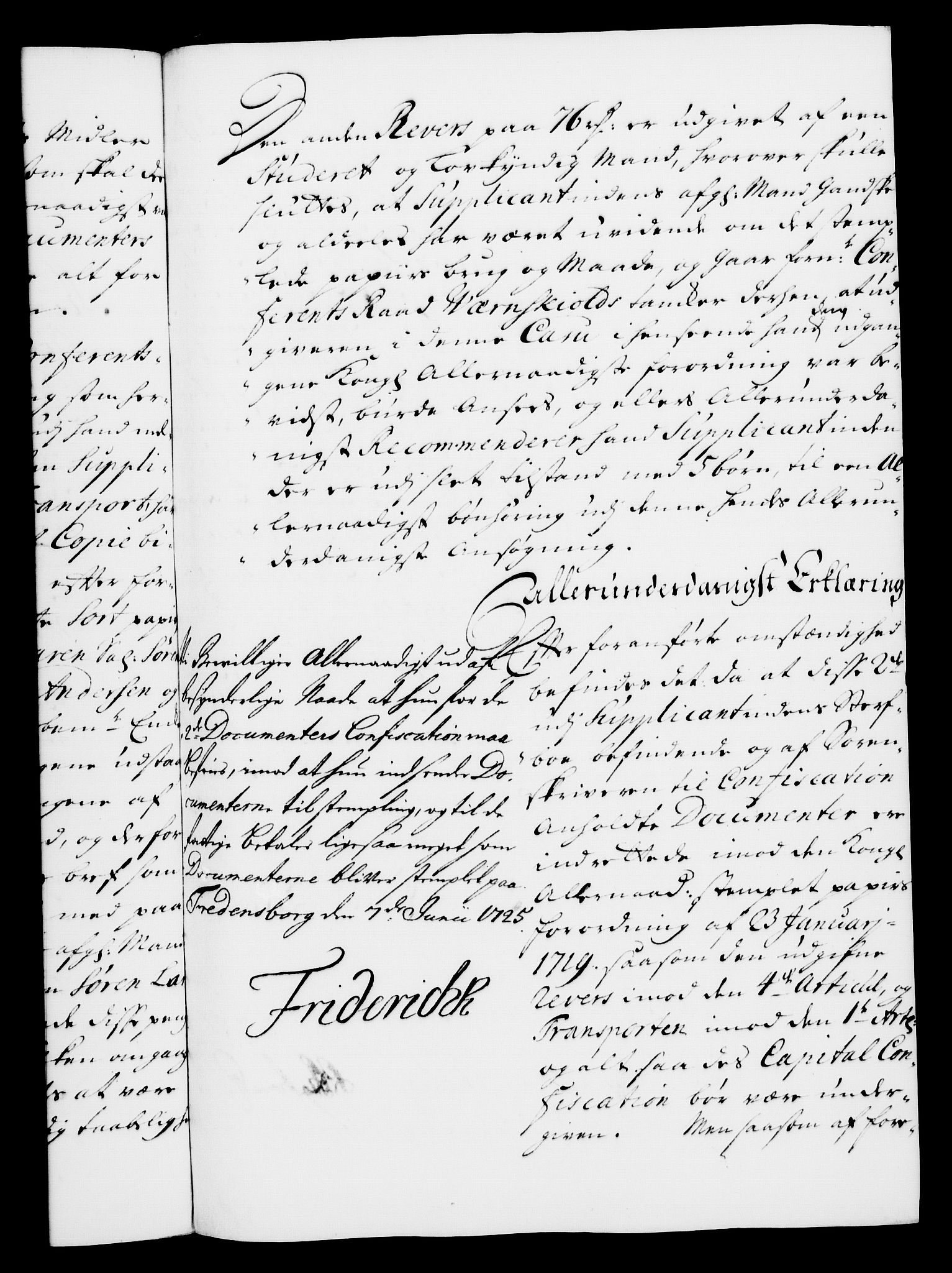 Rentekammeret, Kammerkanselliet, RA/EA-3111/G/Gf/Gfa/L0008: Norsk relasjons- og resolusjonsprotokoll (merket RK 52.8), 1725, p. 447