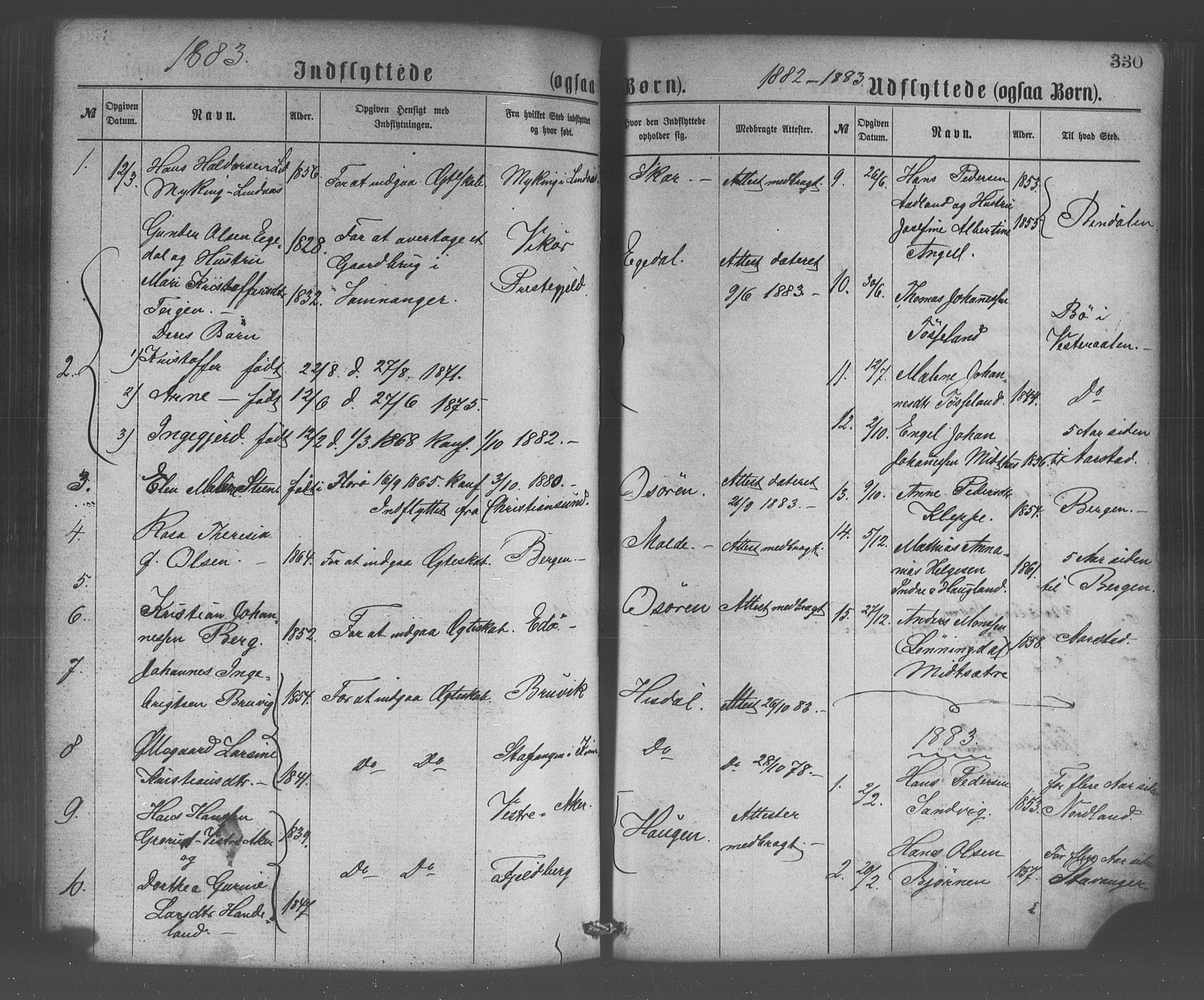 Os sokneprestembete, AV/SAB-A-99929: Parish register (official) no. A 18, 1874-1884, p. 330