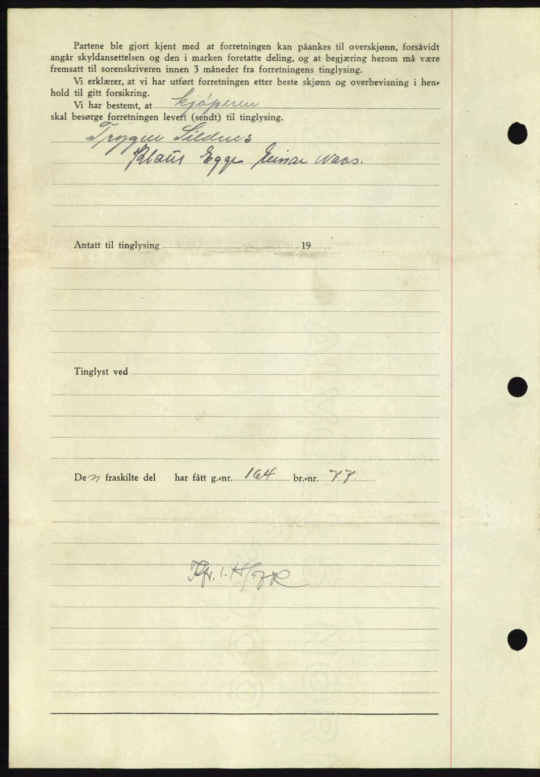 Nordmøre sorenskriveri, SAT/A-4132/1/2/2Ca: Mortgage book no. A96, 1943-1944, Diary no: : 2176/1943
