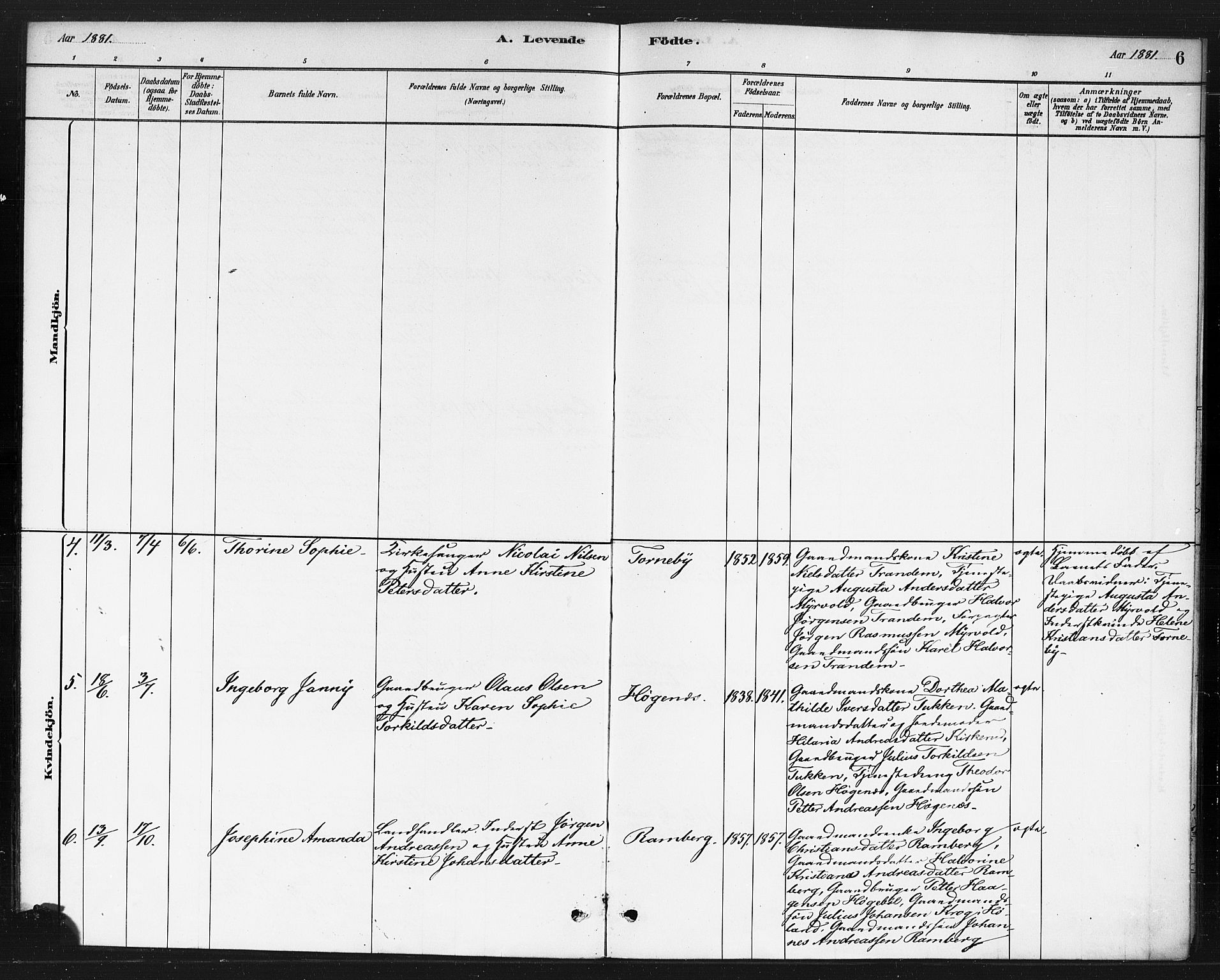 Rødenes prestekontor Kirkebøker, AV/SAO-A-2005/F/Fb/L0001: Parish register (official) no. II 1, 1880-1889, p. 6