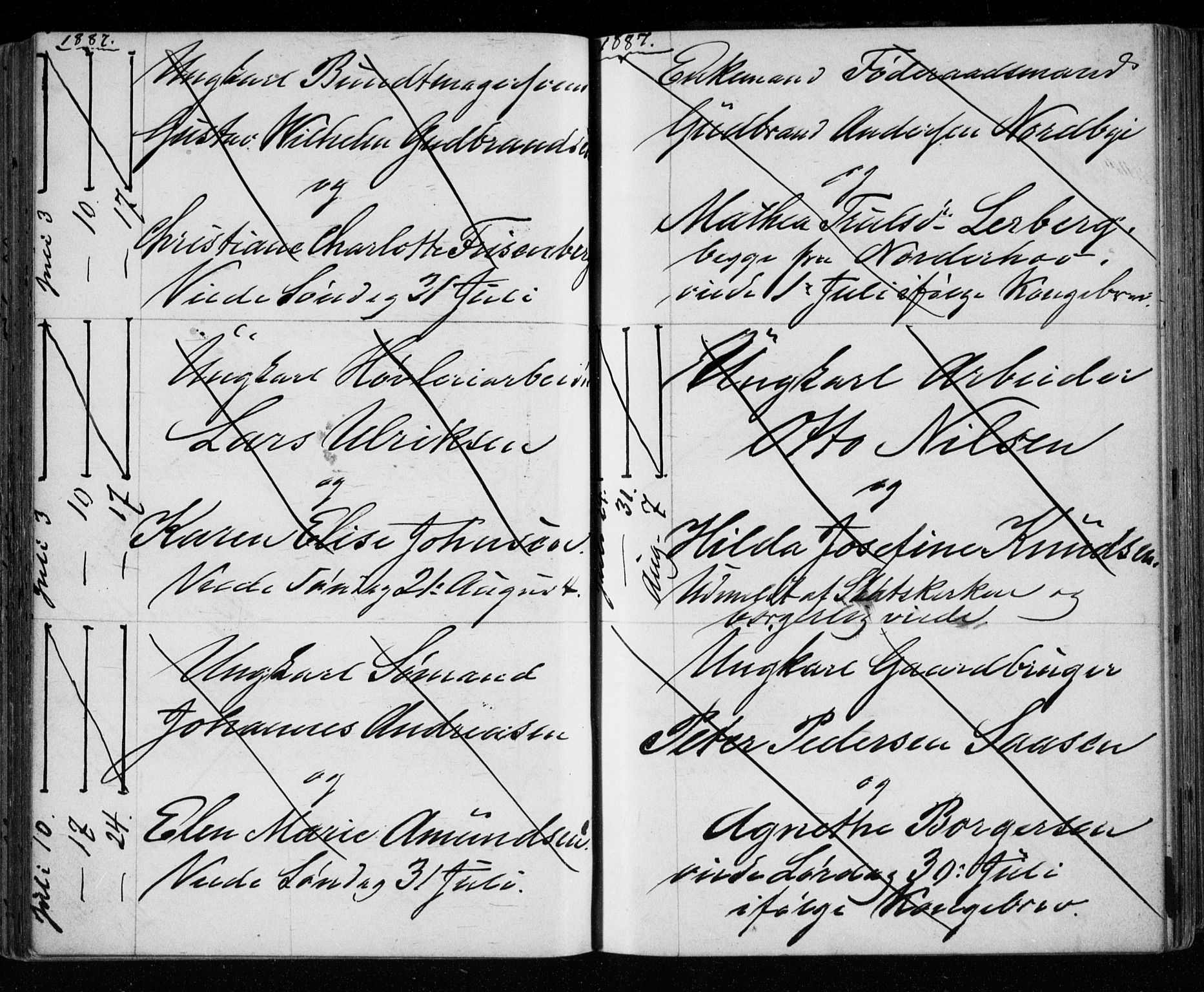 Bragernes kirkebøker, AV/SAKO-A-6/H/Ha/L0006: Banns register no. 6, 1873-1896