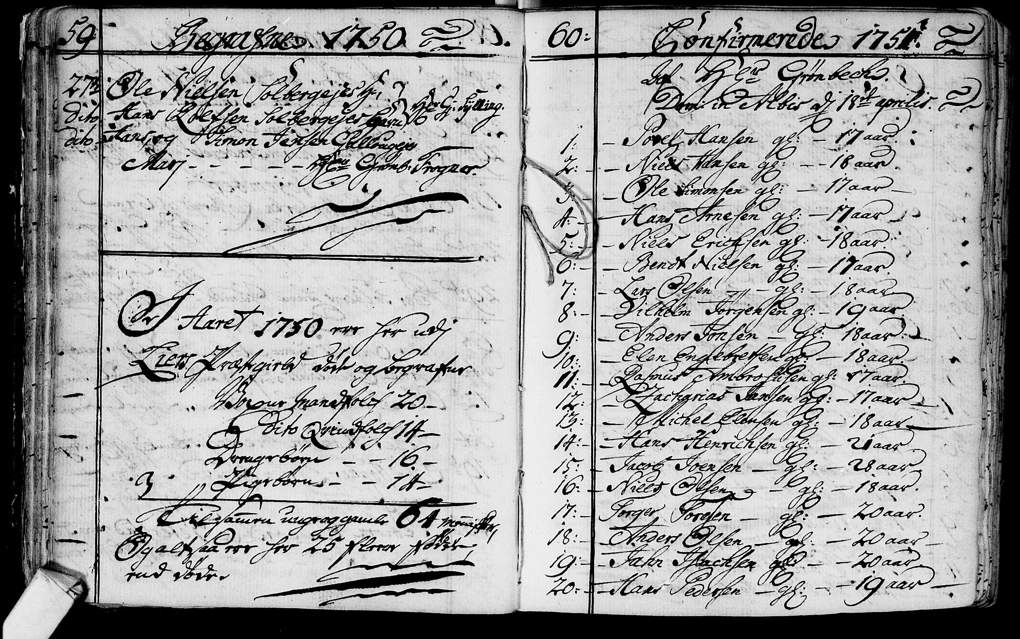 Lier kirkebøker, AV/SAKO-A-230/F/Fa/L0004: Parish register (official) no. I 4, 1749-1764, p. 59-60