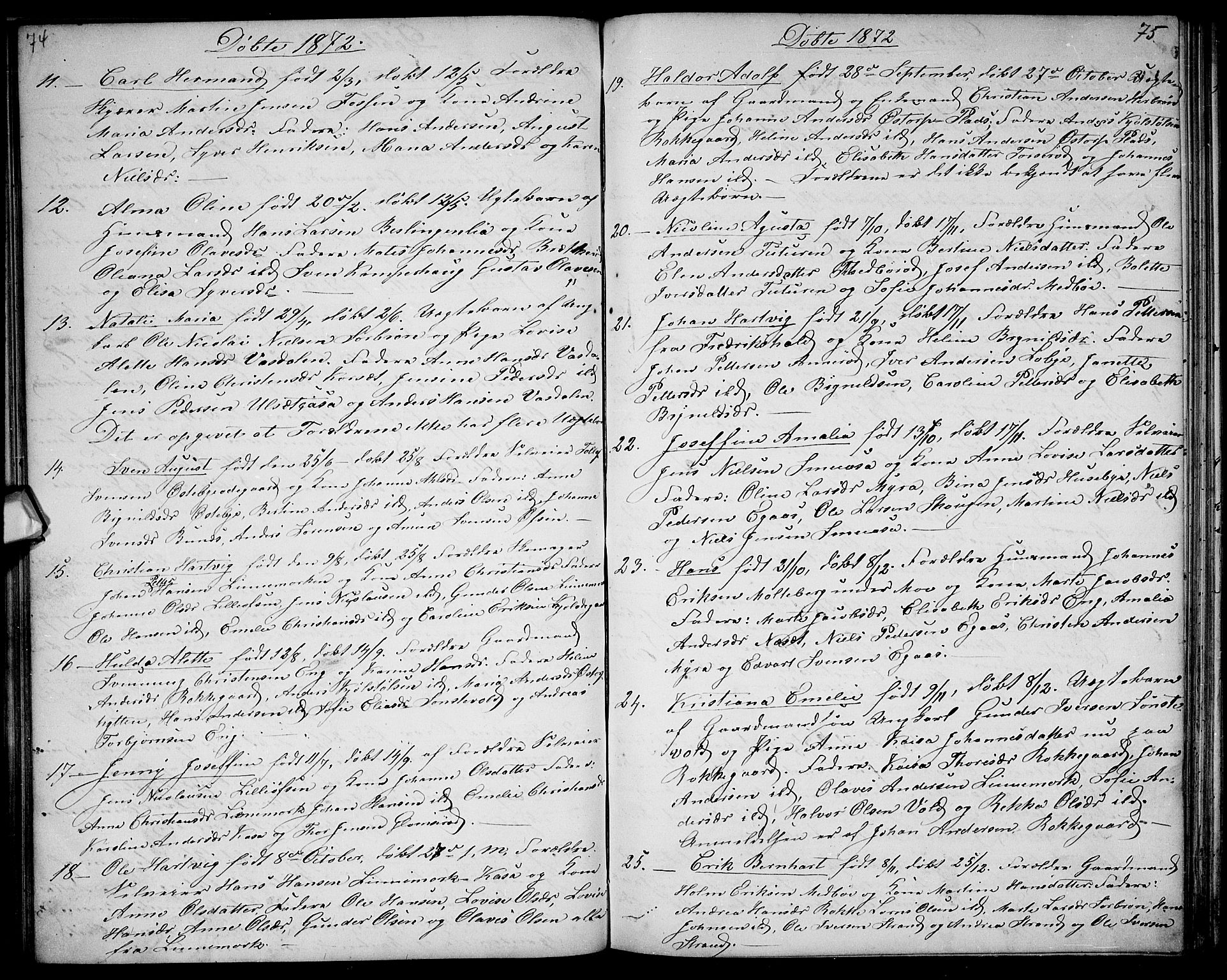 Berg prestekontor Kirkebøker, AV/SAO-A-10902/G/Gc/L0002: Parish register (copy) no. III 2, 1856-1887, p. 74-75