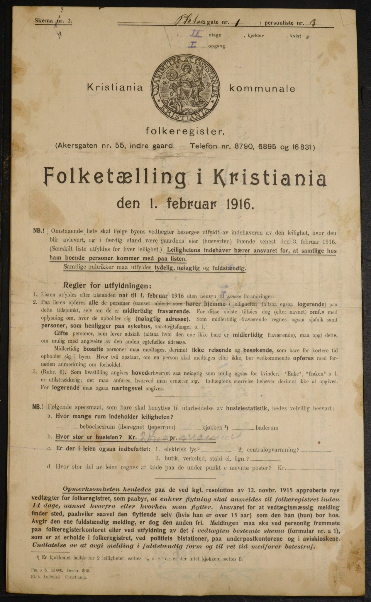 OBA, Municipal Census 1916 for Kristiania, 1916, p. 82113