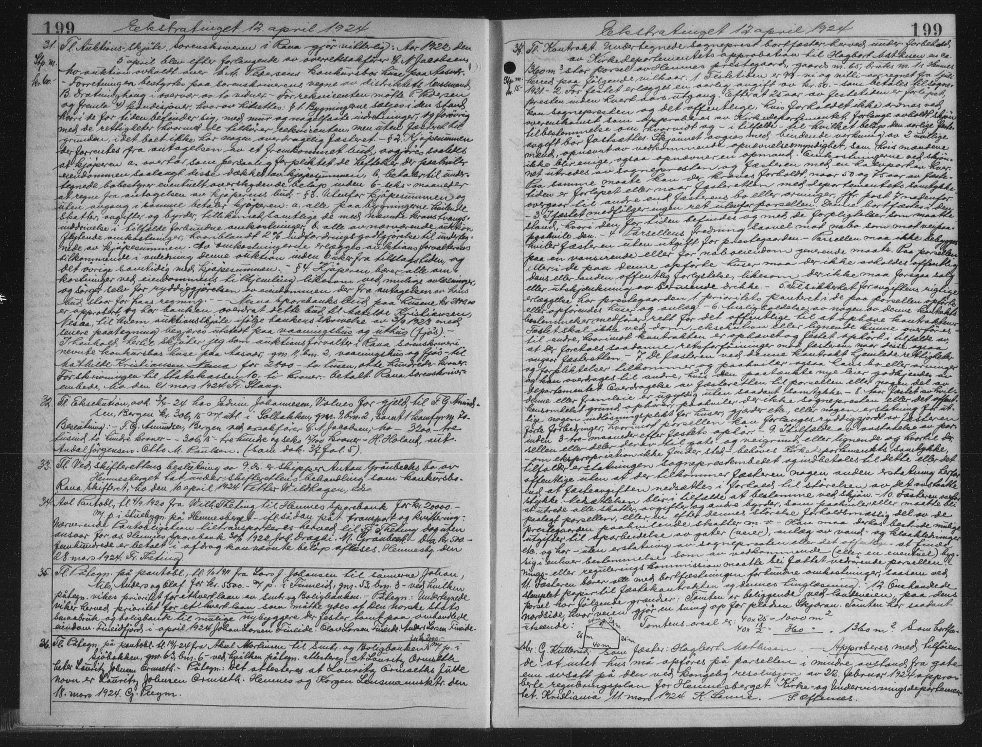 Rana sorenskriveri , AV/SAT-A-1108/1/2/2C/L0018: Mortgage book no. 18, 1923-1928, p. 199, Deed date: 12.04.1924
