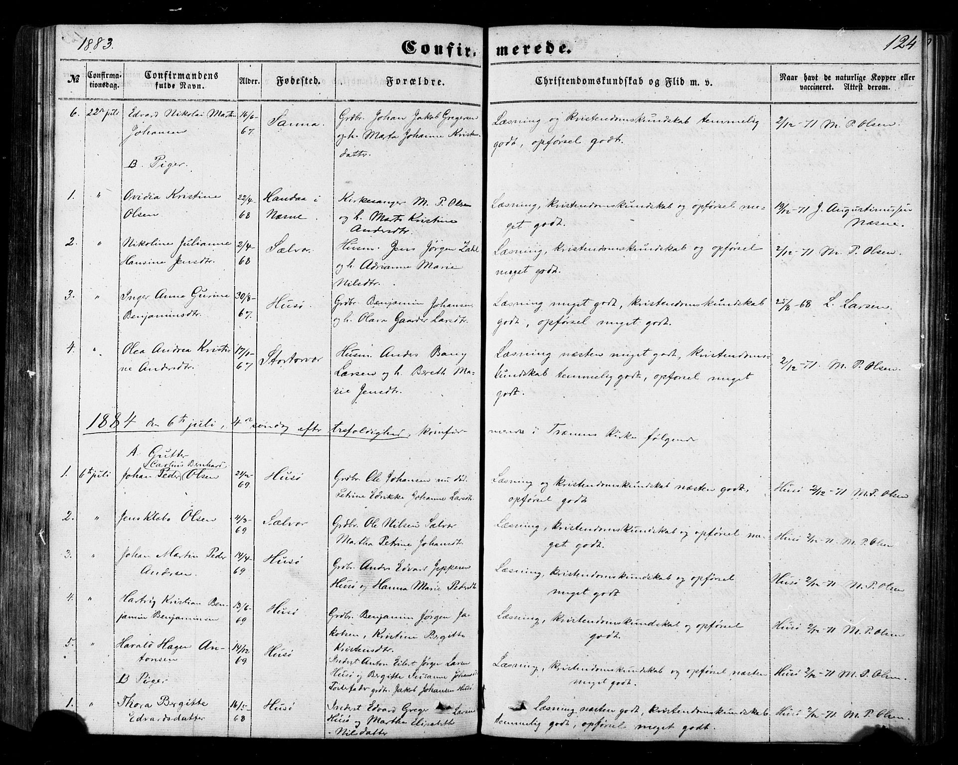 Ministerialprotokoller, klokkerbøker og fødselsregistre - Nordland, SAT/A-1459/840/L0579: Parish register (official) no. 840A01, 1863-1887, p. 124