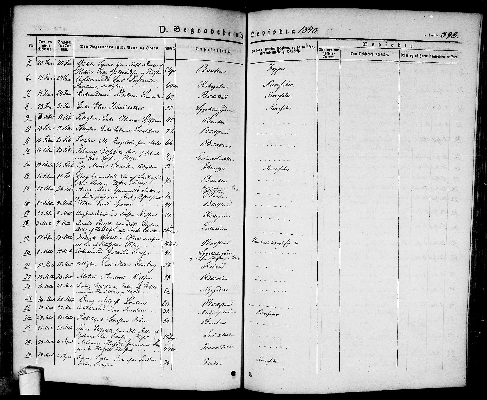 Halden prestekontor Kirkebøker, AV/SAO-A-10909/F/Fa/L0005: Parish register (official) no. I 5, 1834-1845, p. 393