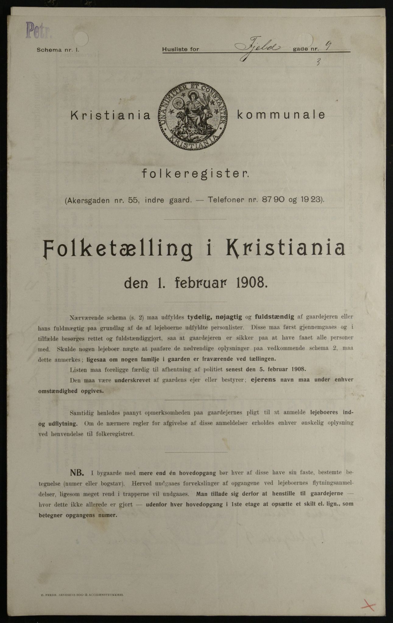 OBA, Municipal Census 1908 for Kristiania, 1908, p. 21985