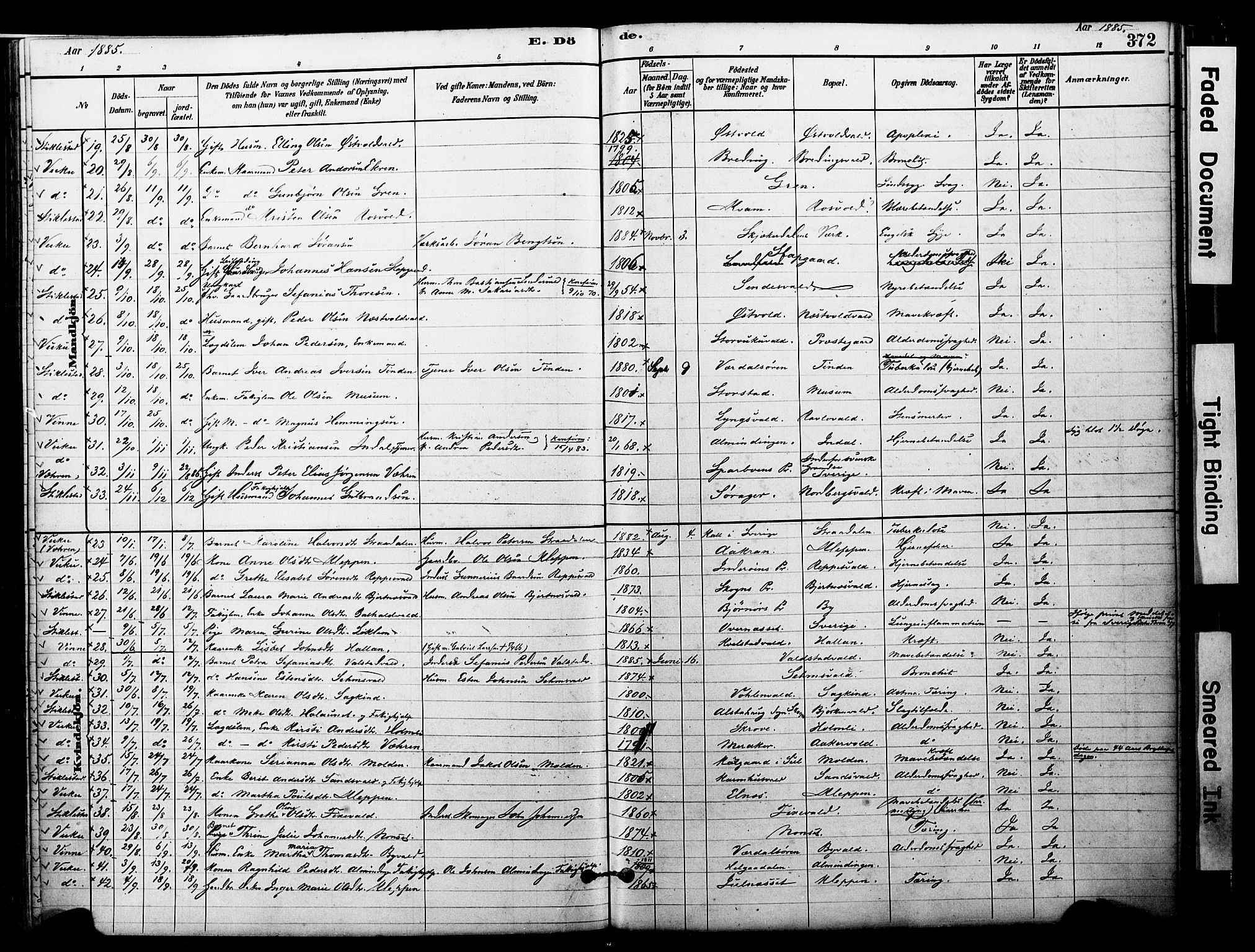 Ministerialprotokoller, klokkerbøker og fødselsregistre - Nord-Trøndelag, SAT/A-1458/723/L0244: Parish register (official) no. 723A13, 1881-1899, p. 372