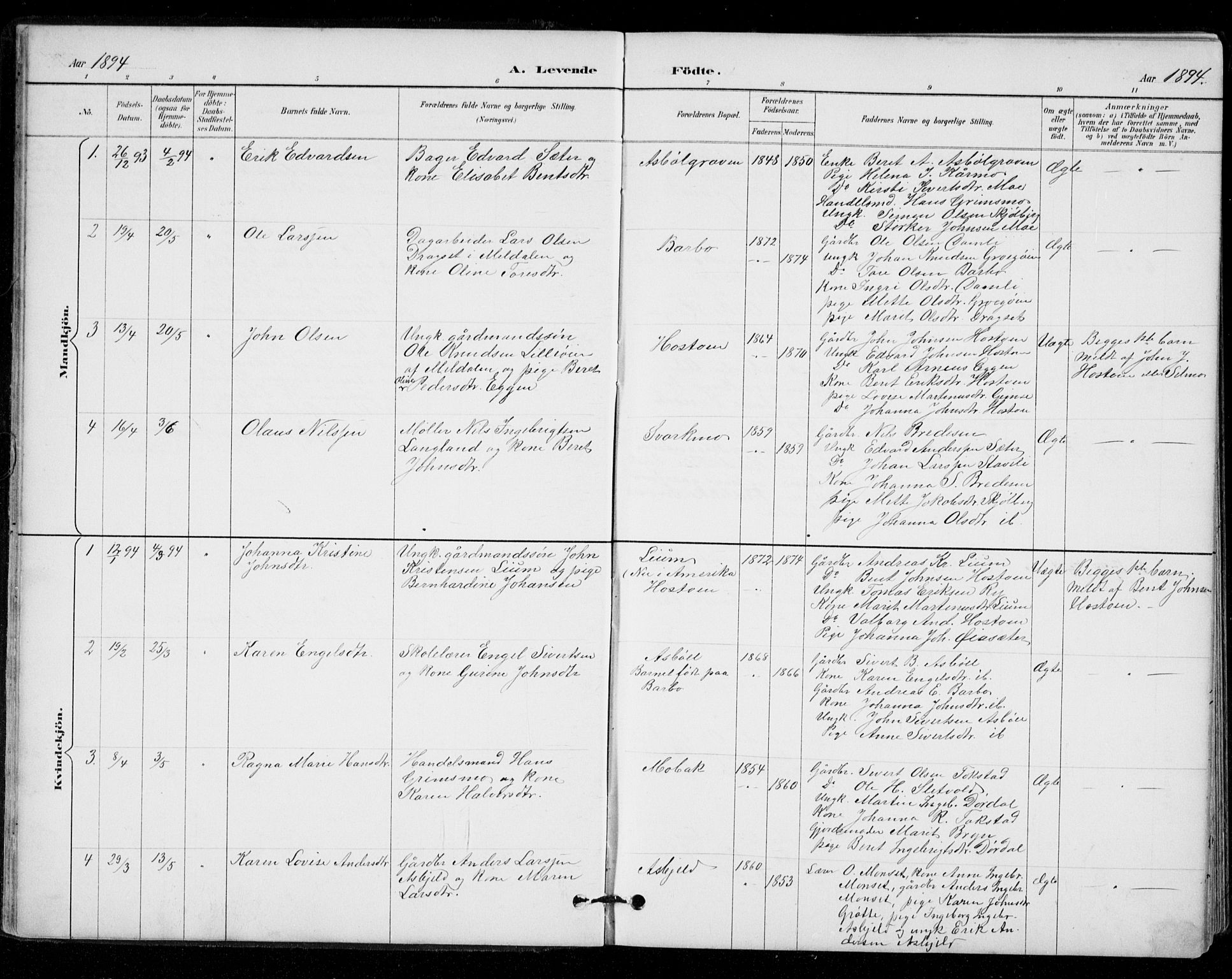 Ministerialprotokoller, klokkerbøker og fødselsregistre - Sør-Trøndelag, AV/SAT-A-1456/671/L0841: Parish register (official) no. 671A03, 1893-1915