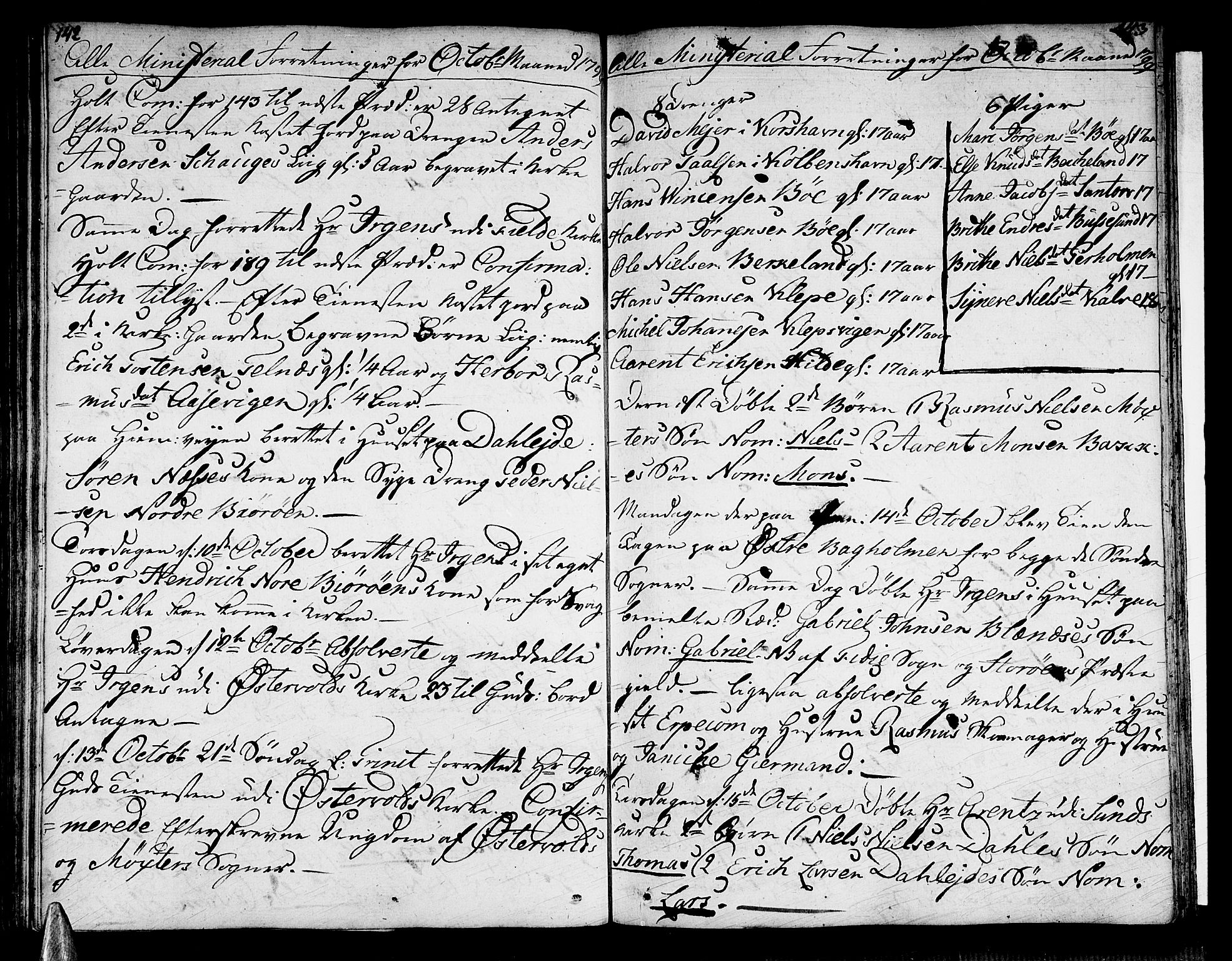 Sund sokneprestembete, SAB/A-99930: Parish register (official) no. A 7, 1796-1815, p. 142-143