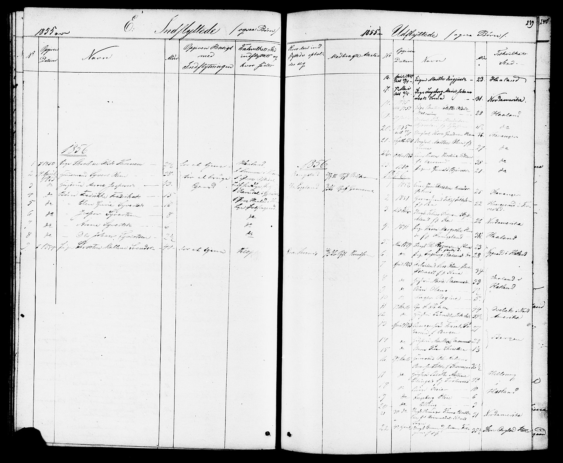 Høyland sokneprestkontor, SAST/A-101799/001/30BB/L0001: Parish register (copy) no. B 1, 1854-1873, p. 239