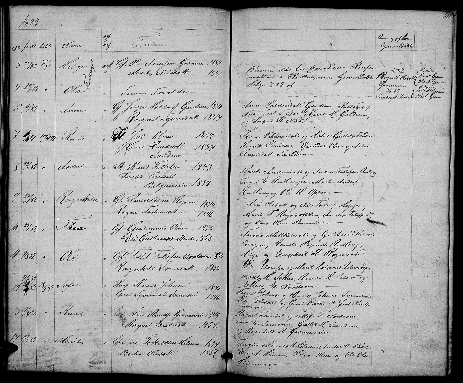 Nord-Aurdal prestekontor, SAH/PREST-132/H/Ha/Hab/L0004: Parish register (copy) no. 4, 1842-1882, p. 101