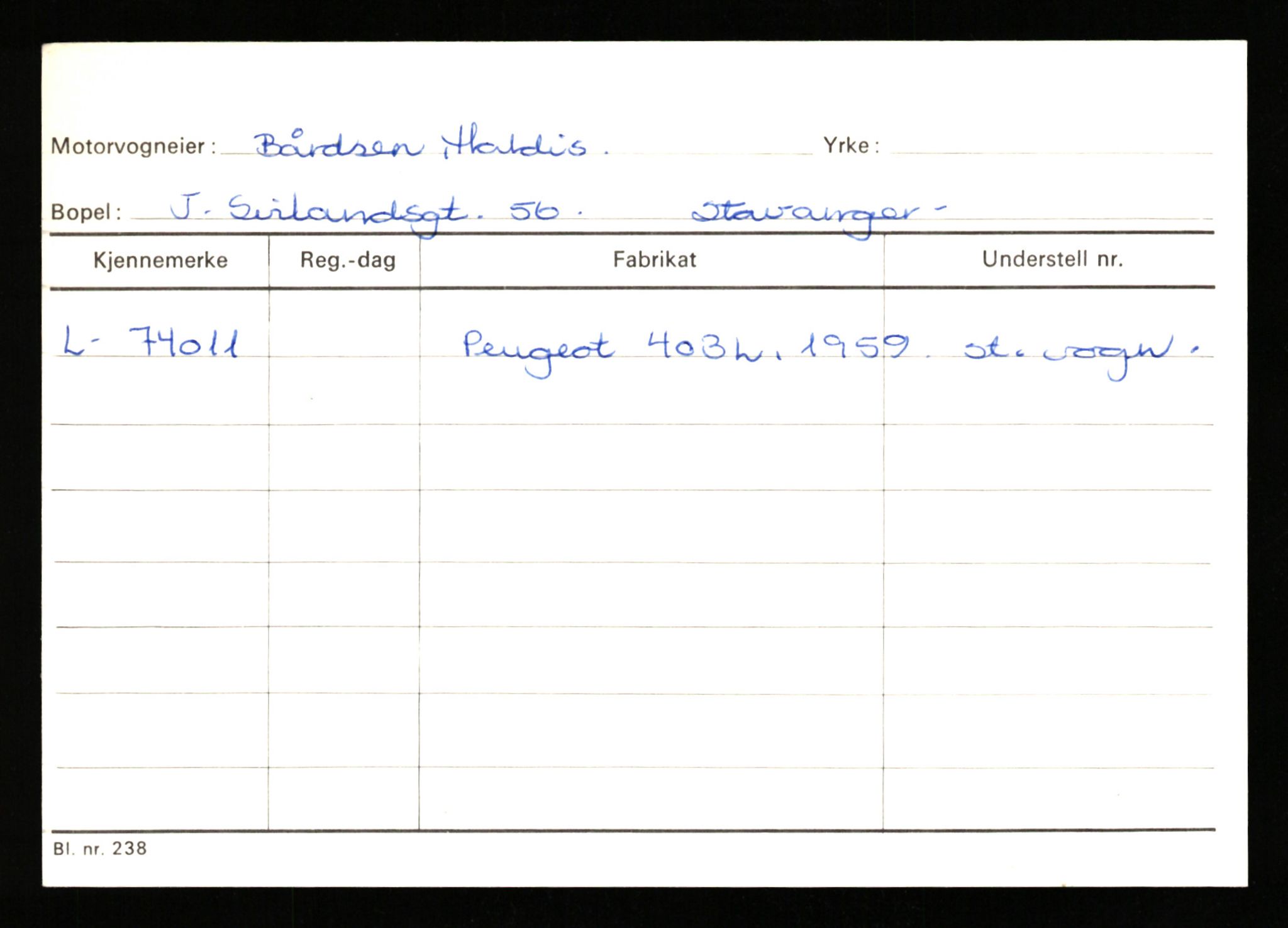 Stavanger trafikkstasjon, AV/SAST-A-101942/0/H/L0005: Bue - Dahlstrøm, 1930-1971, p. 1999