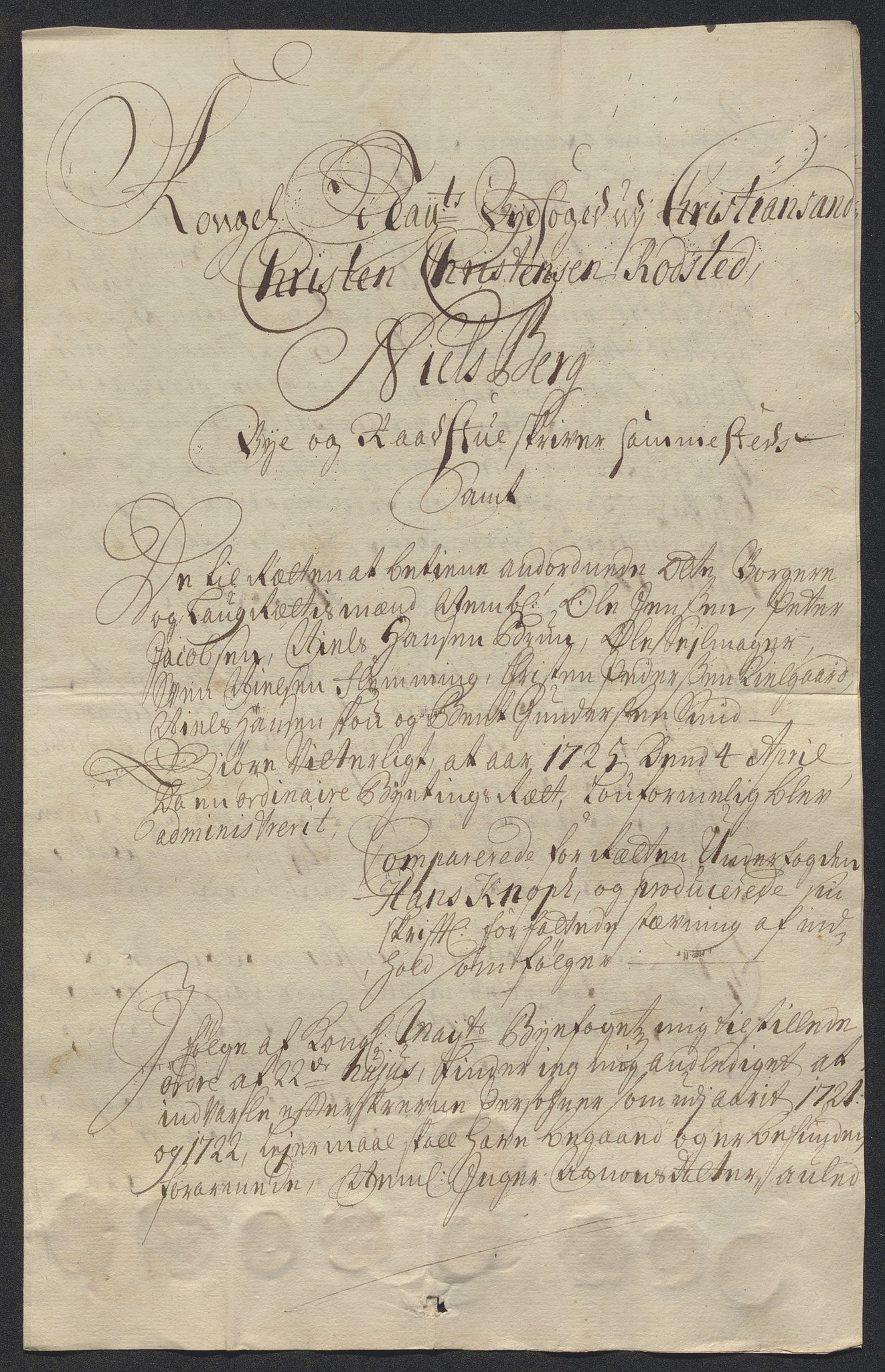 Rentekammeret inntil 1814, Reviderte regnskaper, Byregnskaper, AV/RA-EA-4066/R/Rm/L0286: [M19] Sikt og sakefall, 1719-1727, p. 269