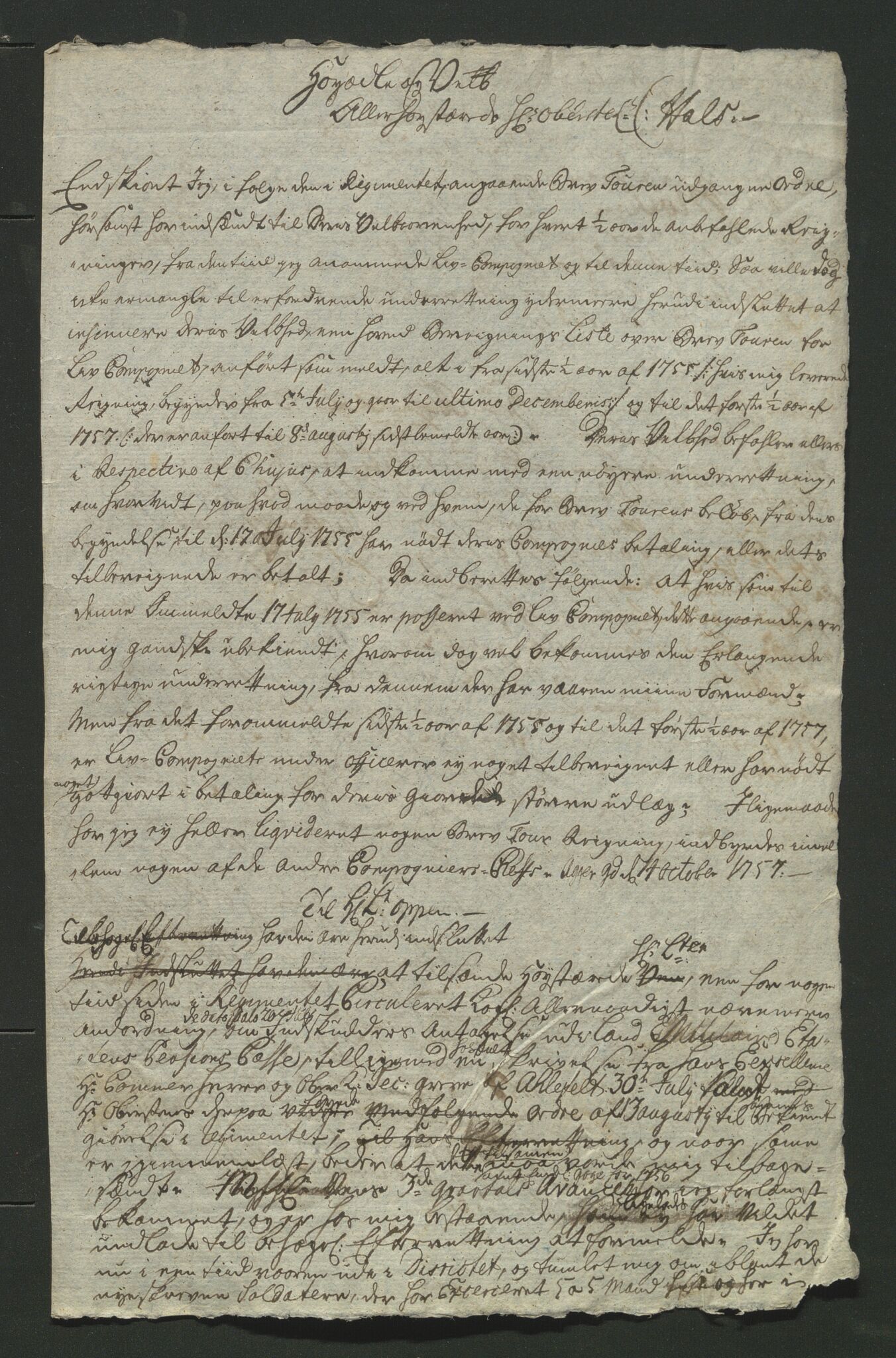 Åker i Vang, Hedmark, og familien Todderud, AV/SAH-ARK-010/J/Jc/L0002: Korrespondanse, 1753-1762, p. 106